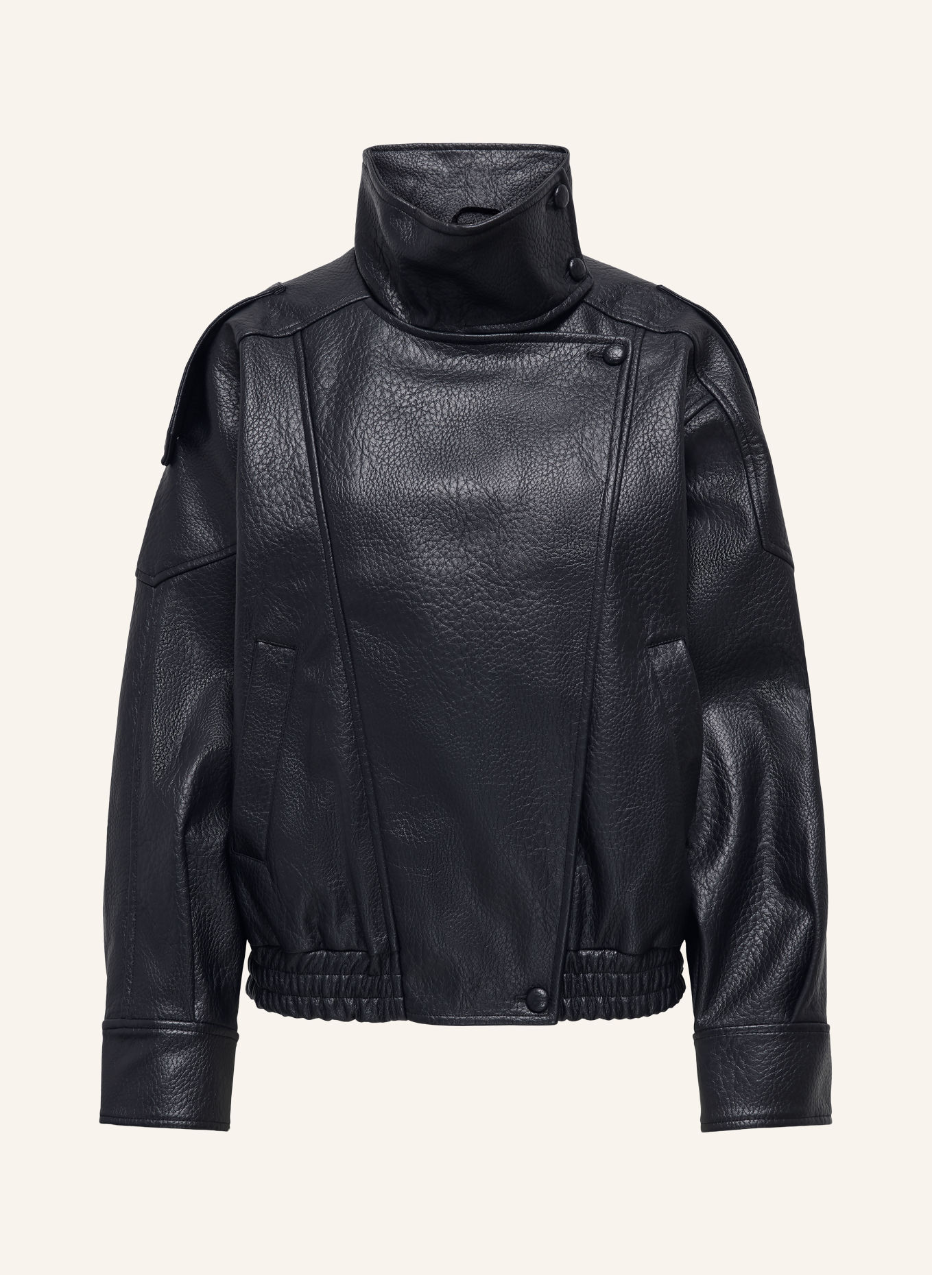 ONLY Leather-look jacket: BLACK
