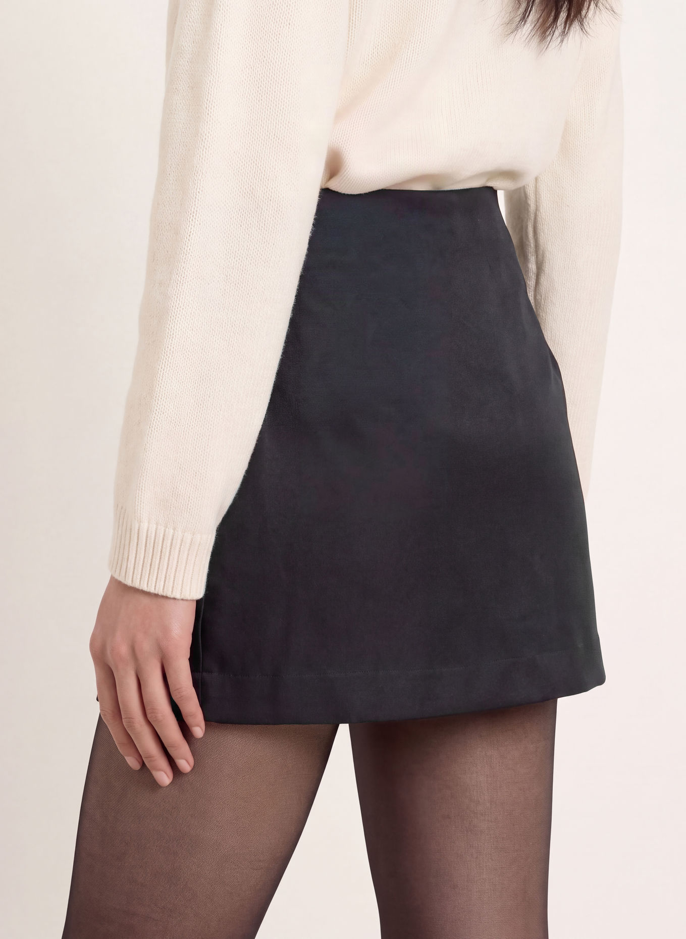 SELECTED Satin skirt: BLACK