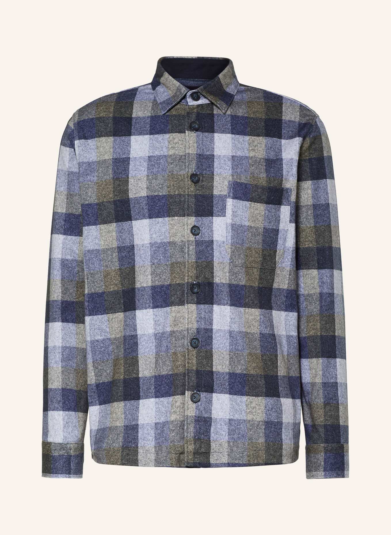DESOTO Flanell-Overjacket: DUNKELBLAU / BLAUGRAU / HELLGRÜN