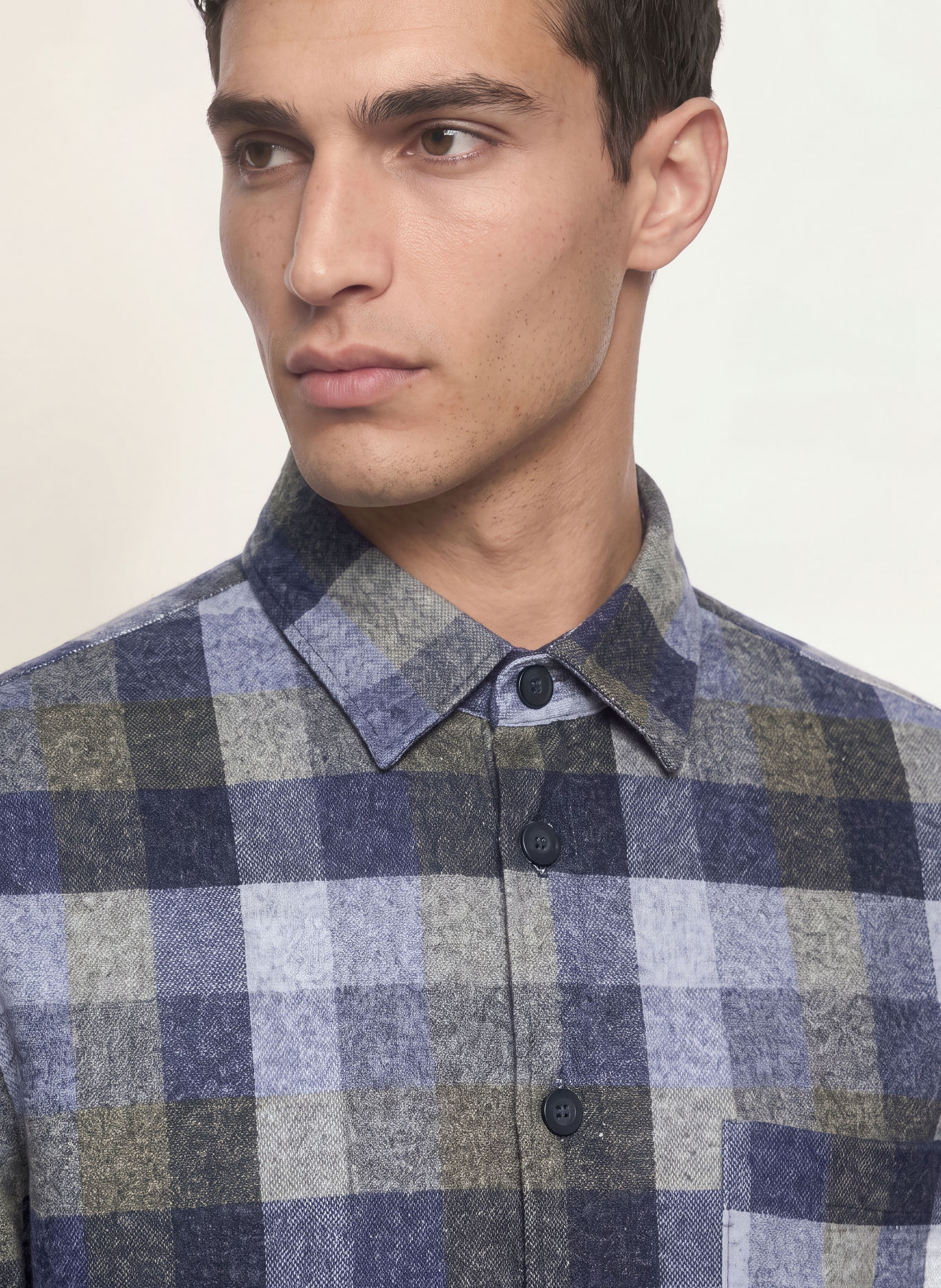 DESOTO Flanell-Overjacket: DUNKELBLAU / BLAUGRAU / HELLGRÜN