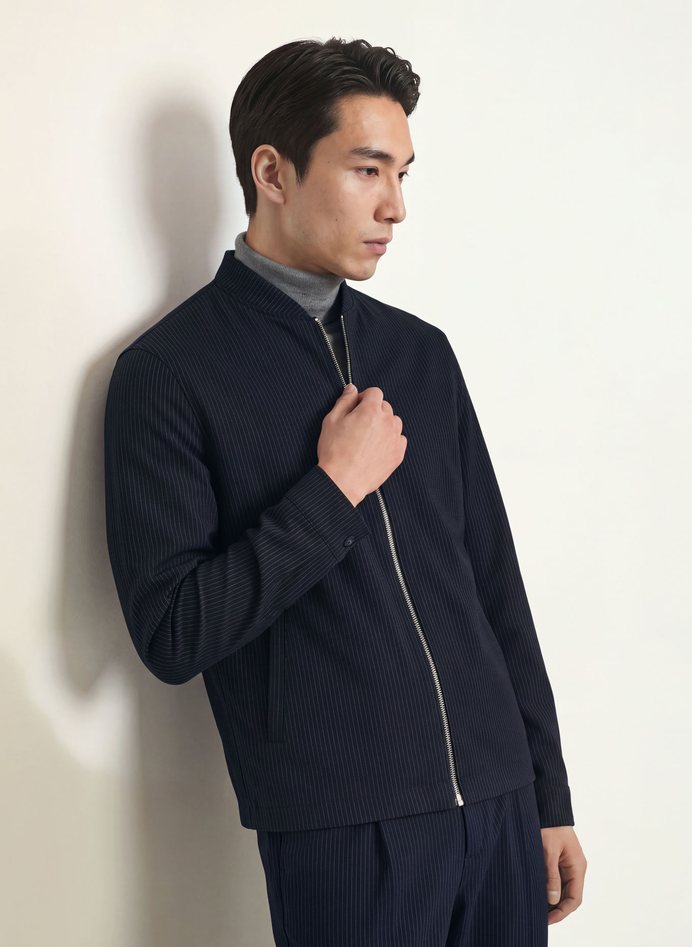DESOTO Veste universitaire: BLEU FONCÉ / GRIS CLAIR