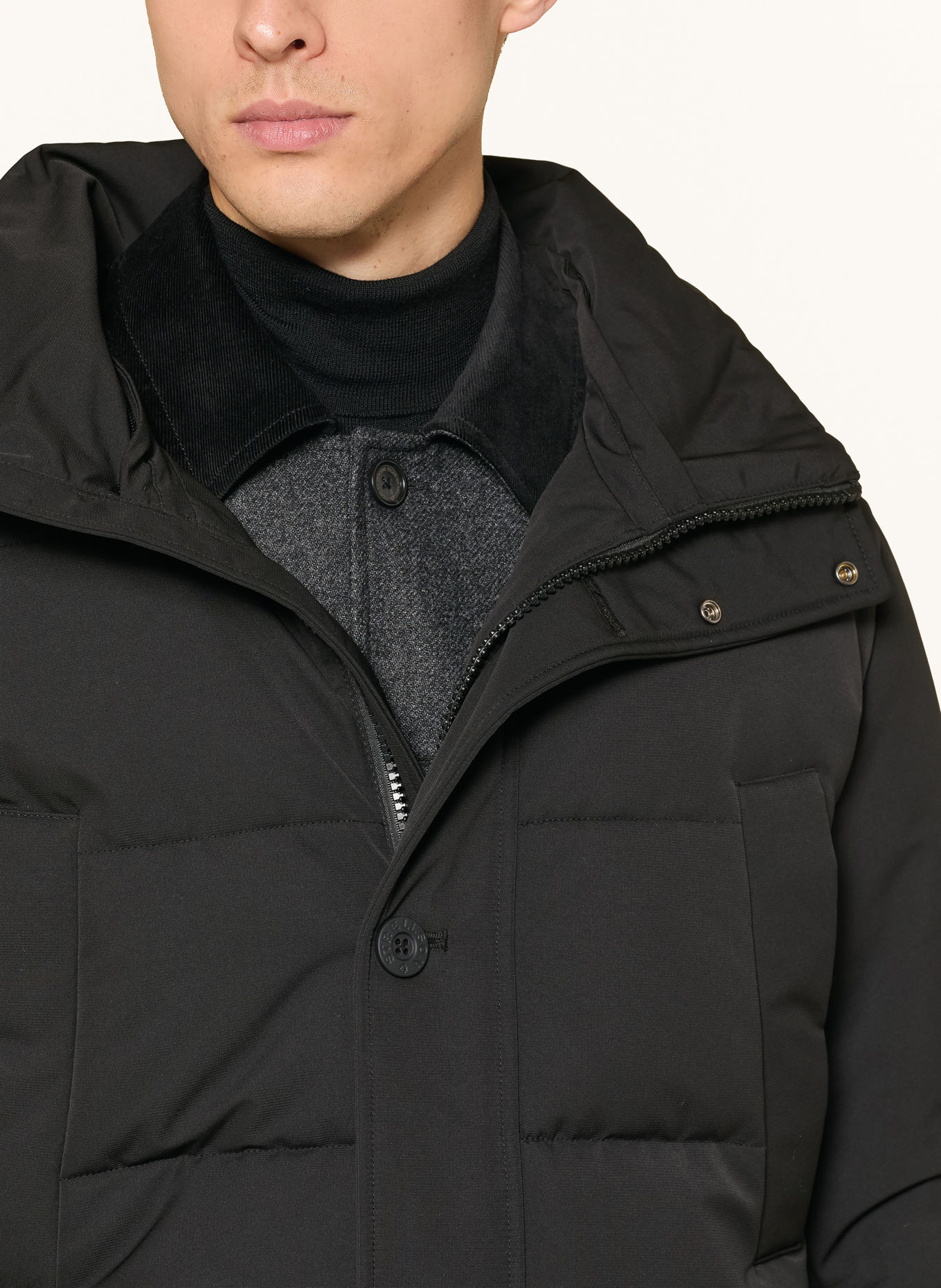 STRELLSON PIAZZA Parka with Detachable Faux Fur: BLACK
