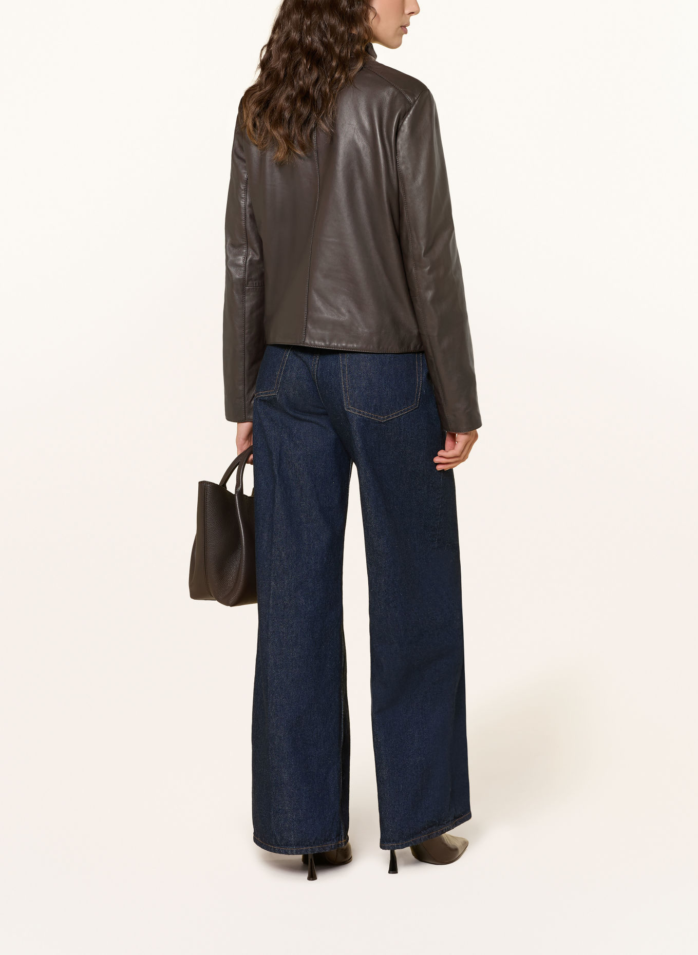 JOOP! Leren jas LEXA: MARRON FONCÉ / GOUD