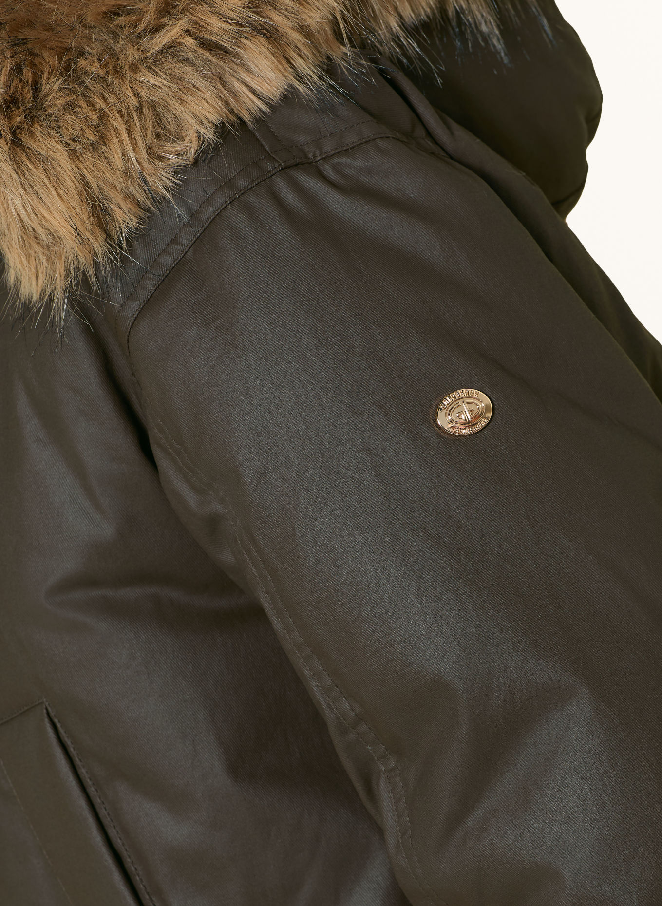 GOLDBERGH NYOKO Down Jacket with Detachable Faux Fur: KHAKI / LIGHT BROWN