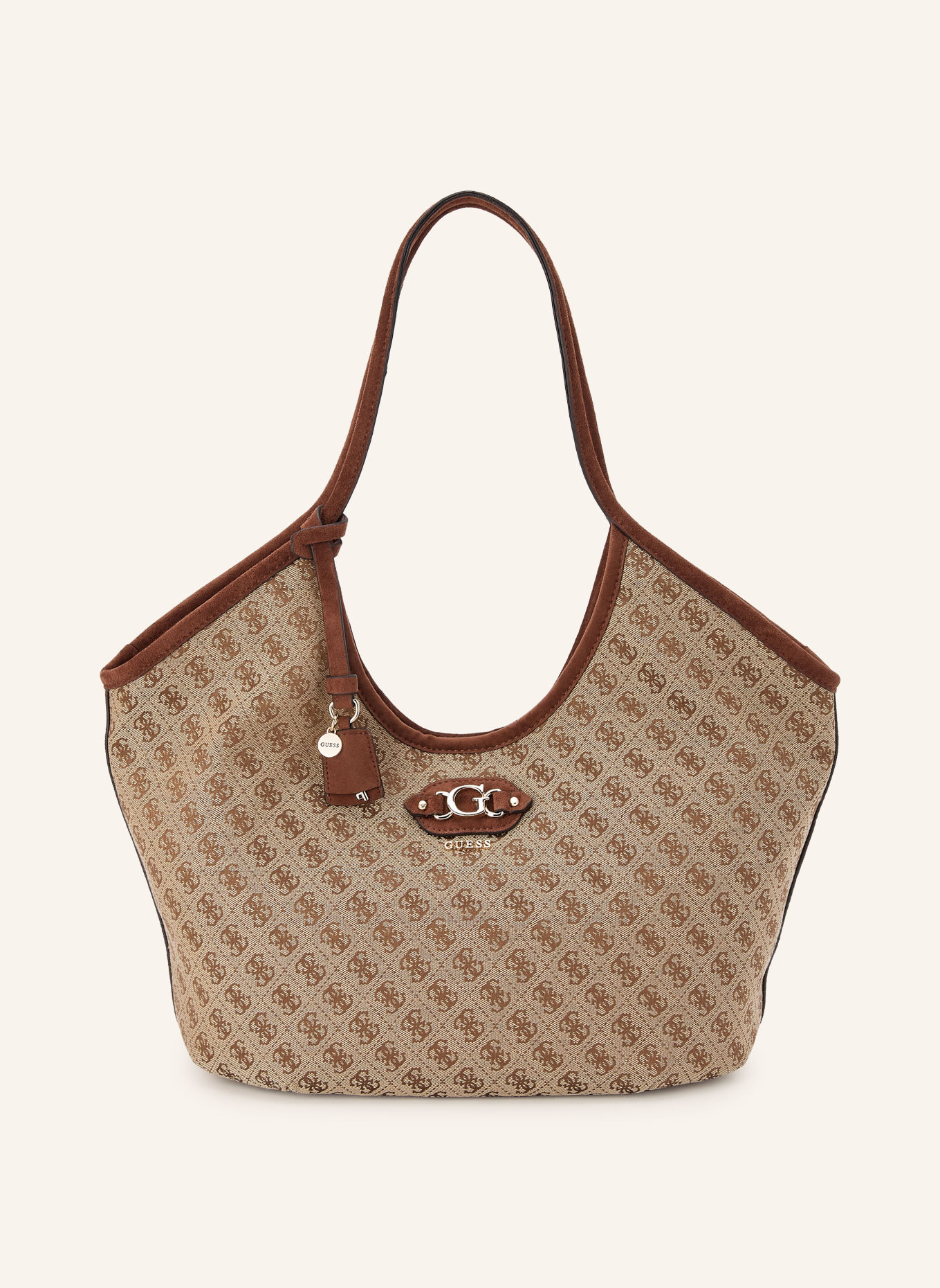 GUESS Shopper SAMANTHA GIRLFRIEND: BEIGE / GOLD / DUNKELBRAUN