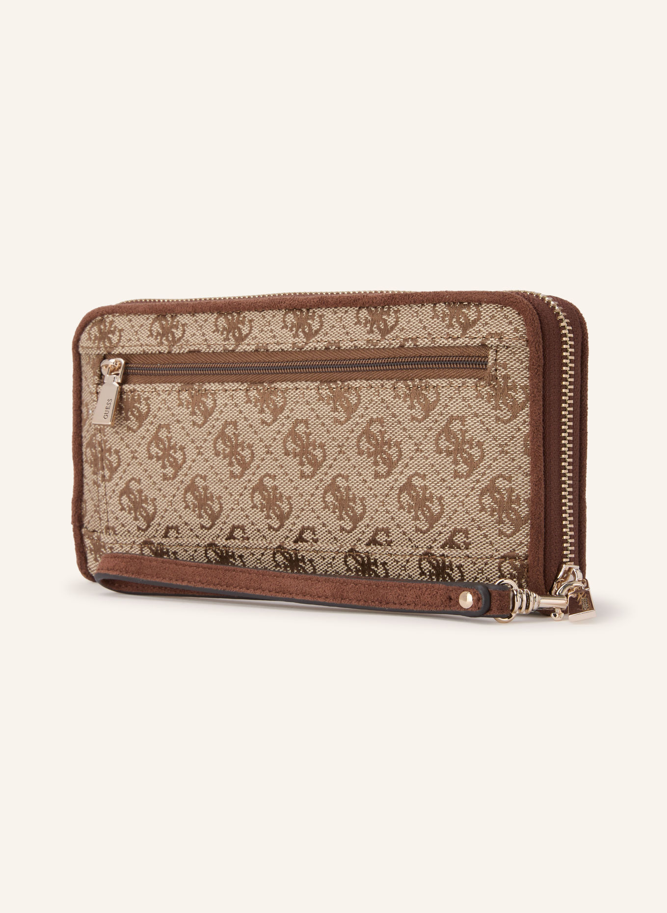 GUESS SAMANTHA Wallet: BEIGE / GOLD / COGNAC