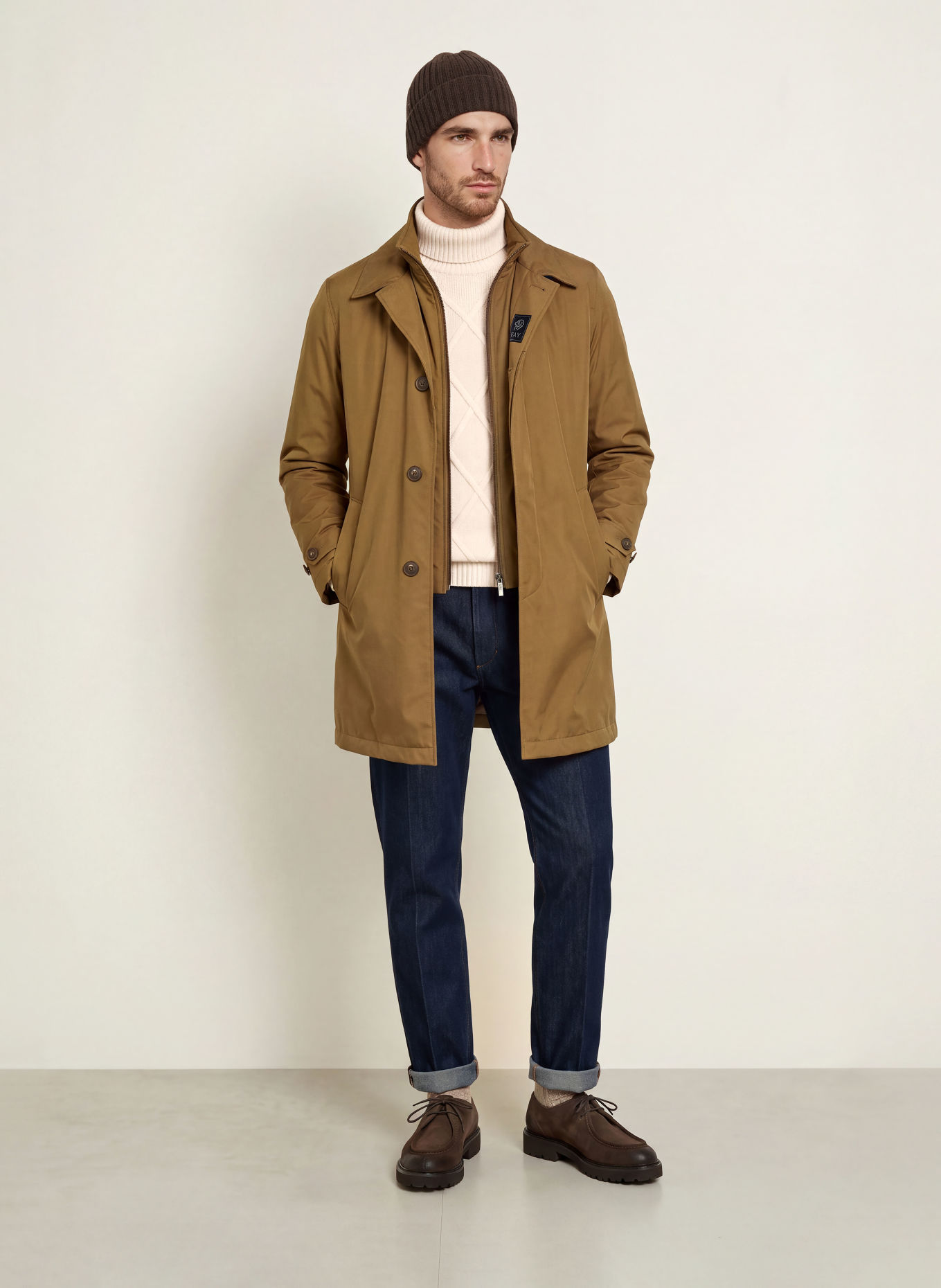 Fay Coat: COGNAC