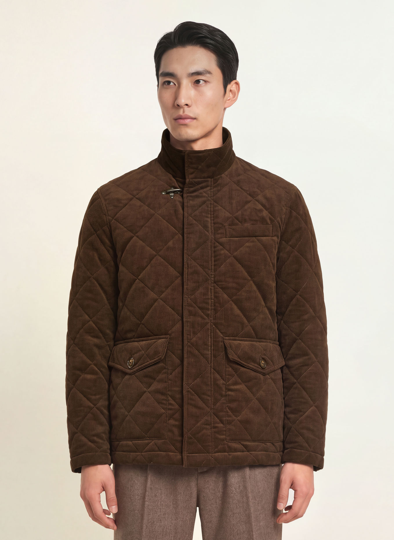 Fay Steppjacke aus Cord: DUNKELBRAUN