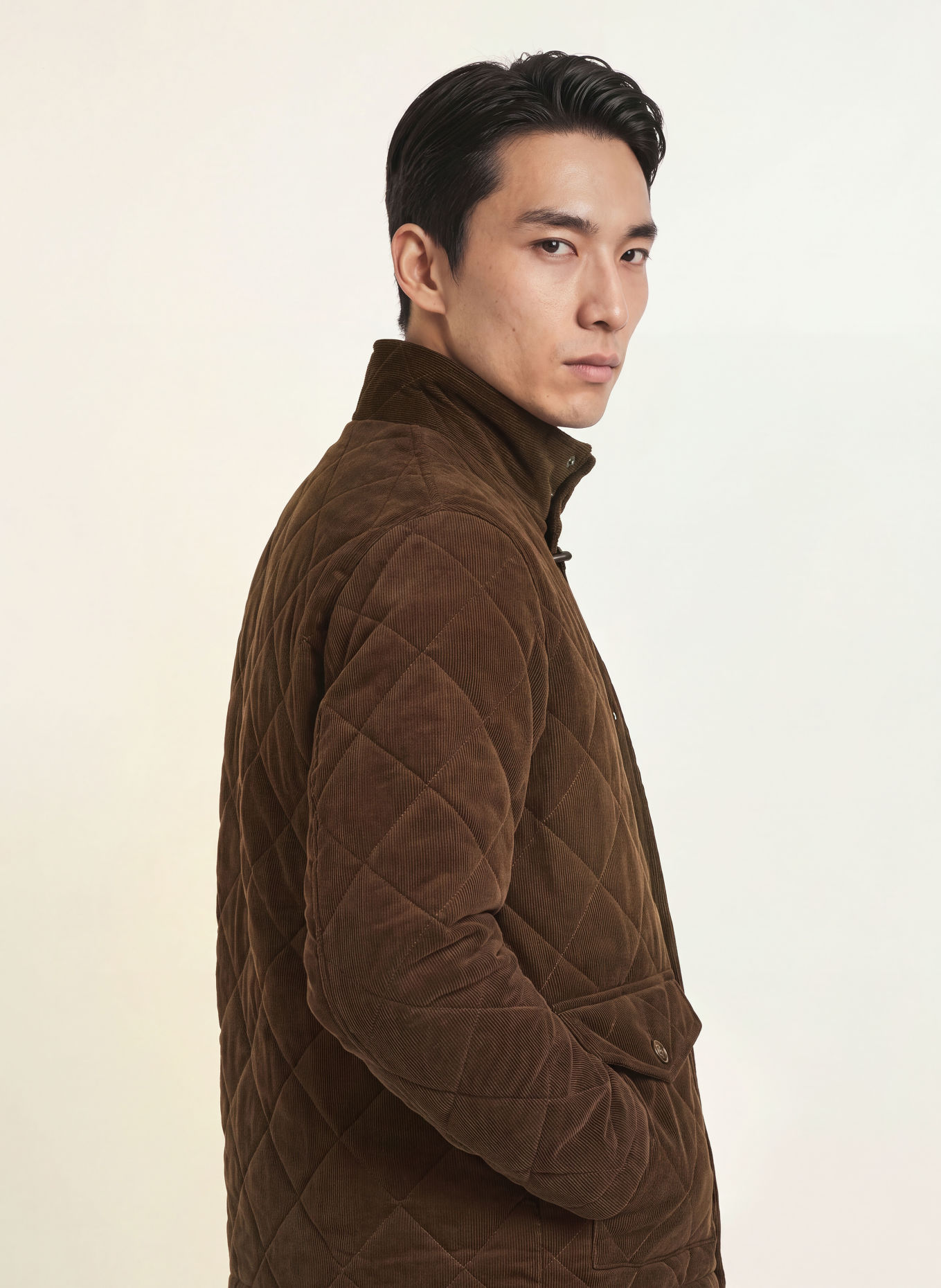 Fay Steppjacke aus Cord: DUNKELBRAUN