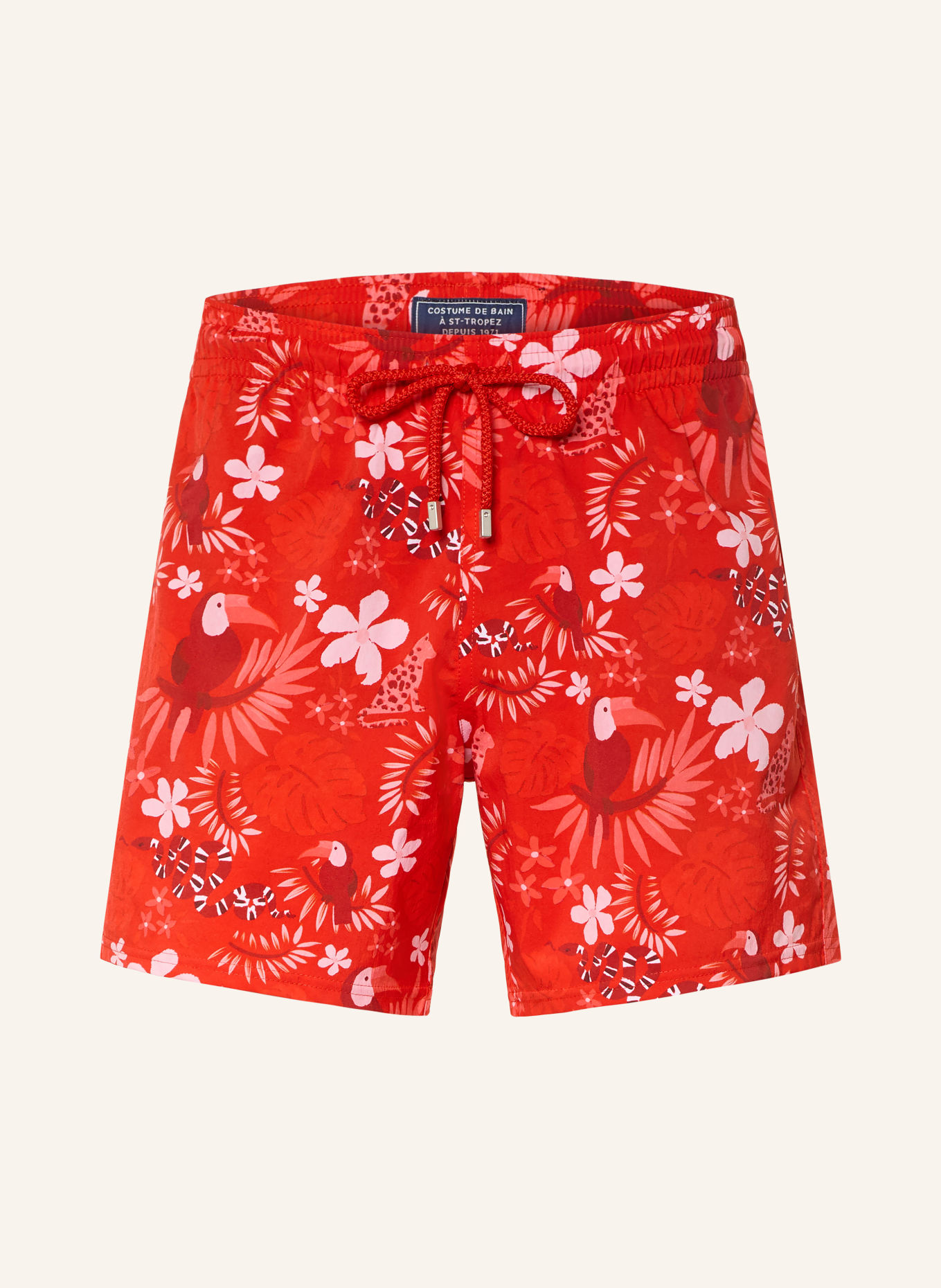 VILEBREQUIN Badeshorts MOORISE: ROT / HELLROSA / DUNKELROT