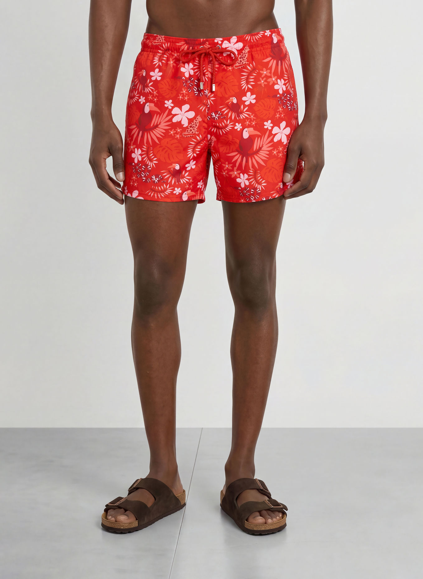 VILEBREQUIN Badeshorts MOORISE: ROT / HELLROSA / DUNKELROT