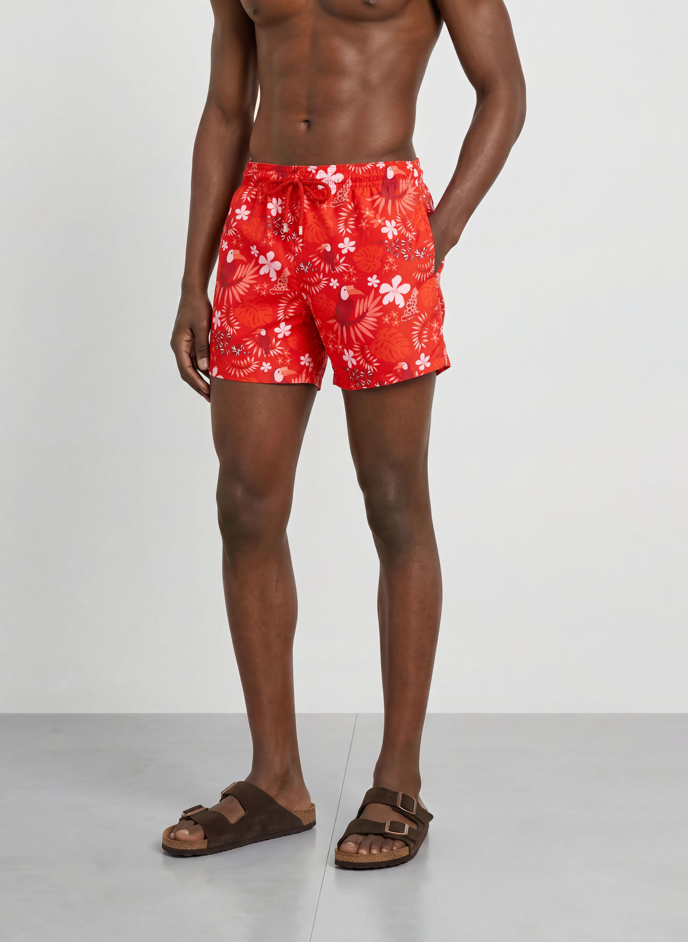 VILEBREQUIN Badeshorts MOORISE: ROT / HELLROSA / DUNKELROT