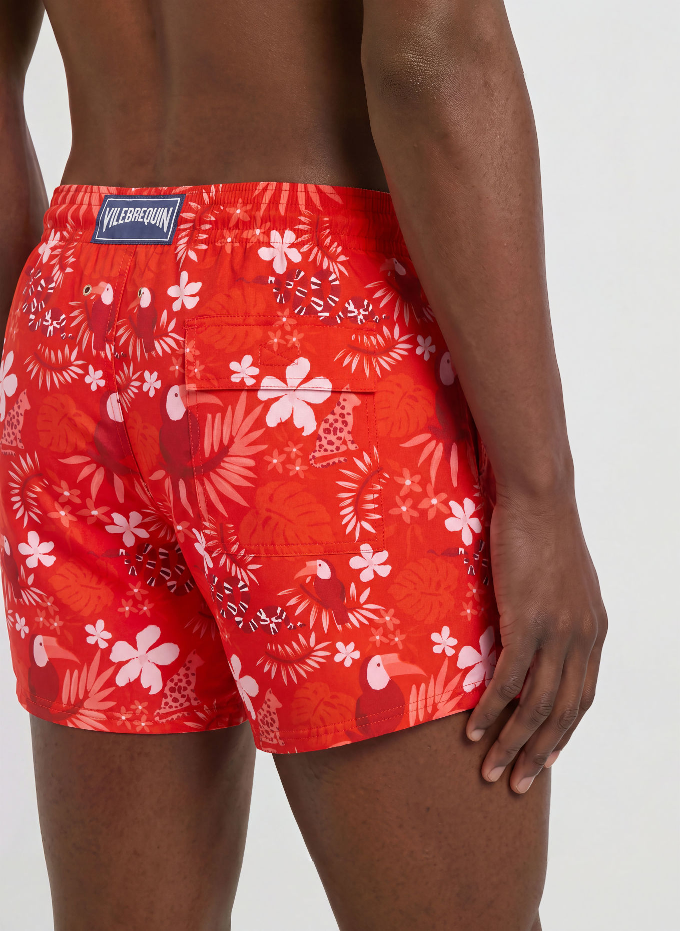 VILEBREQUIN Badeshorts MOORISE: ROT / HELLROSA / DUNKELROT