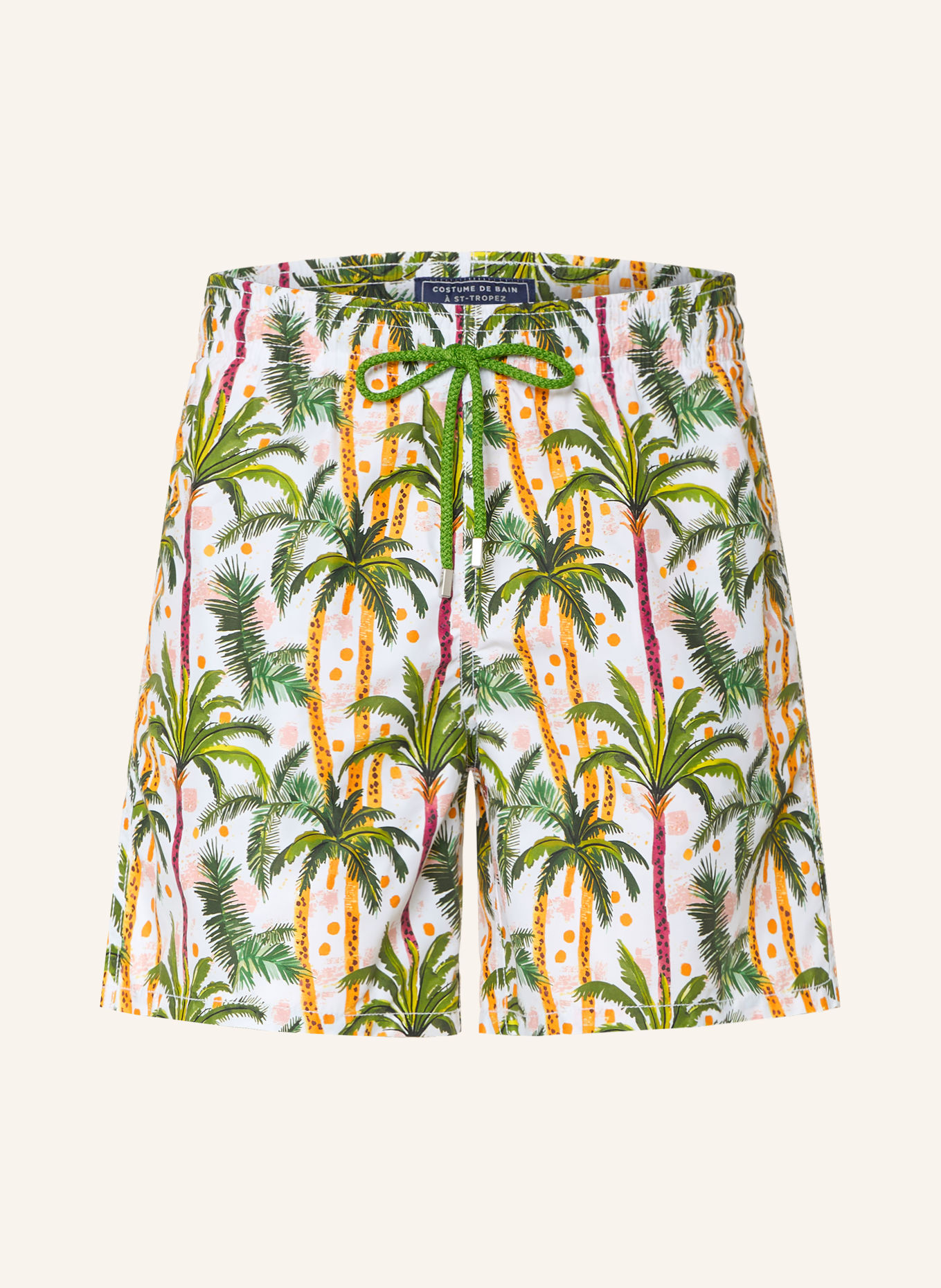 VILEBREQUIN Short de bain MOOREA: BLANC / JAUNE FONCÉ / VERT