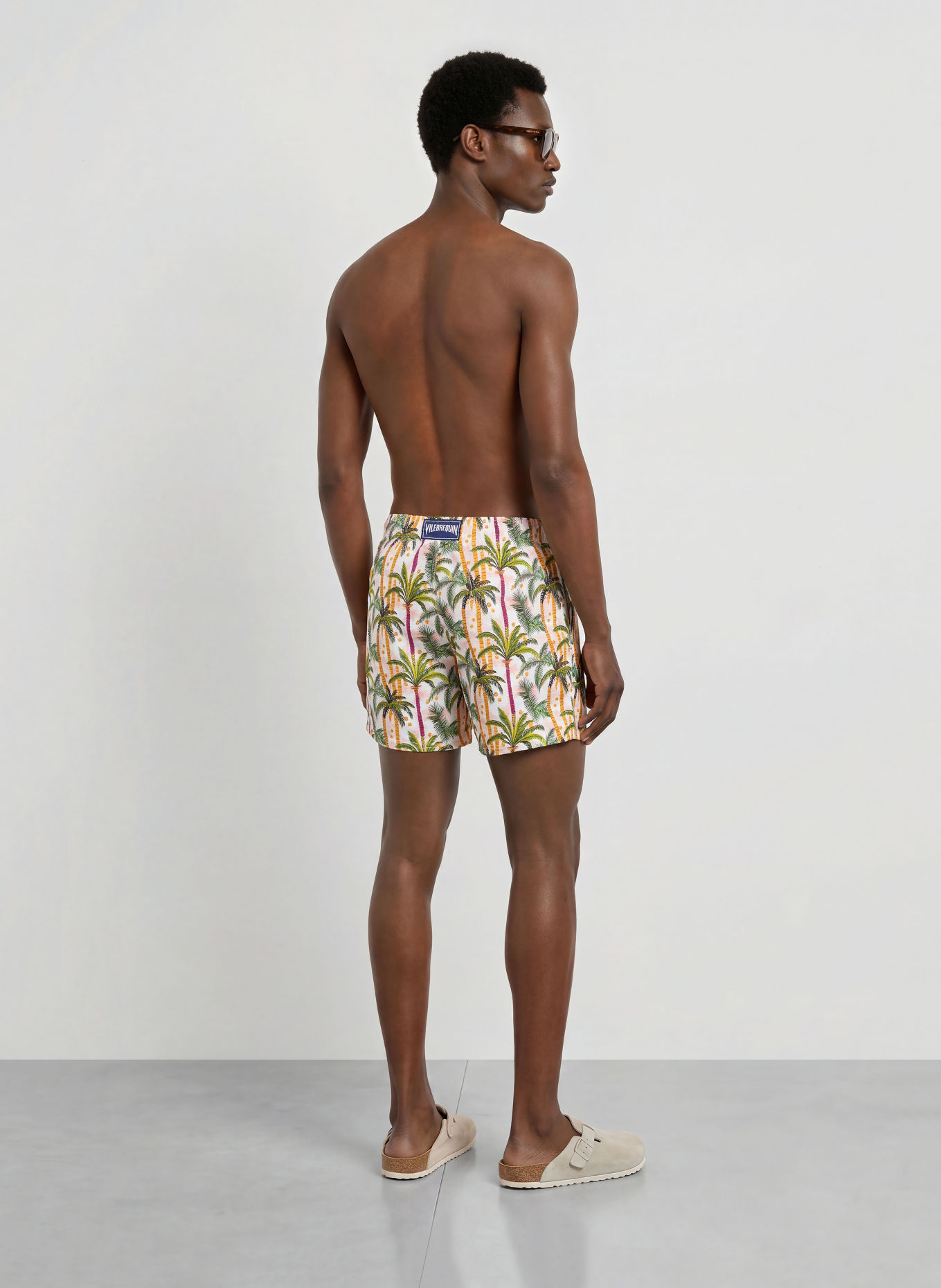 VILEBREQUIN Short de bain MOOREA: BLANC / JAUNE FONCÉ / VERT