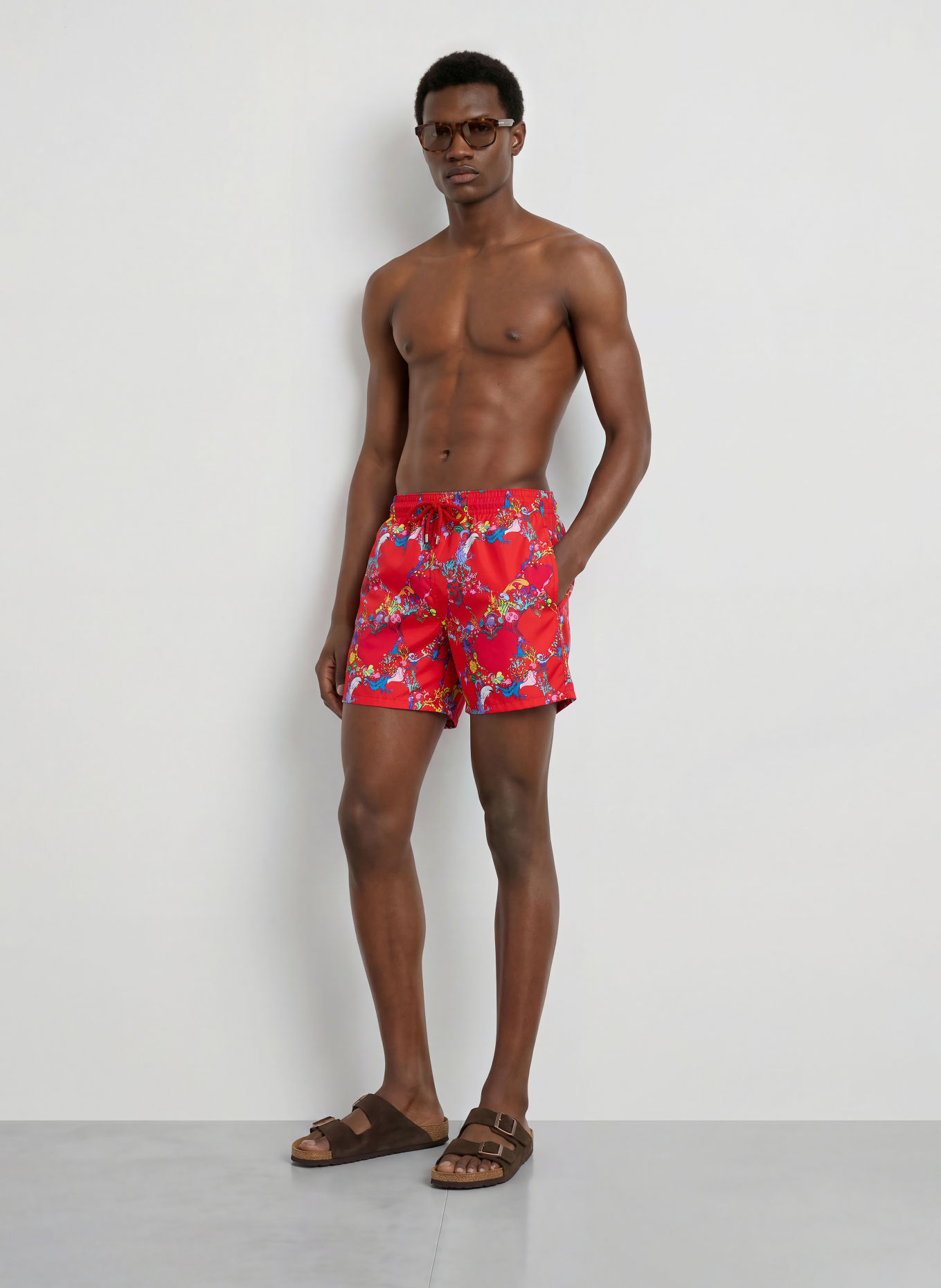 VILEBREQUIN Badeshorts MOOREA: ROT / GELB / BLAU