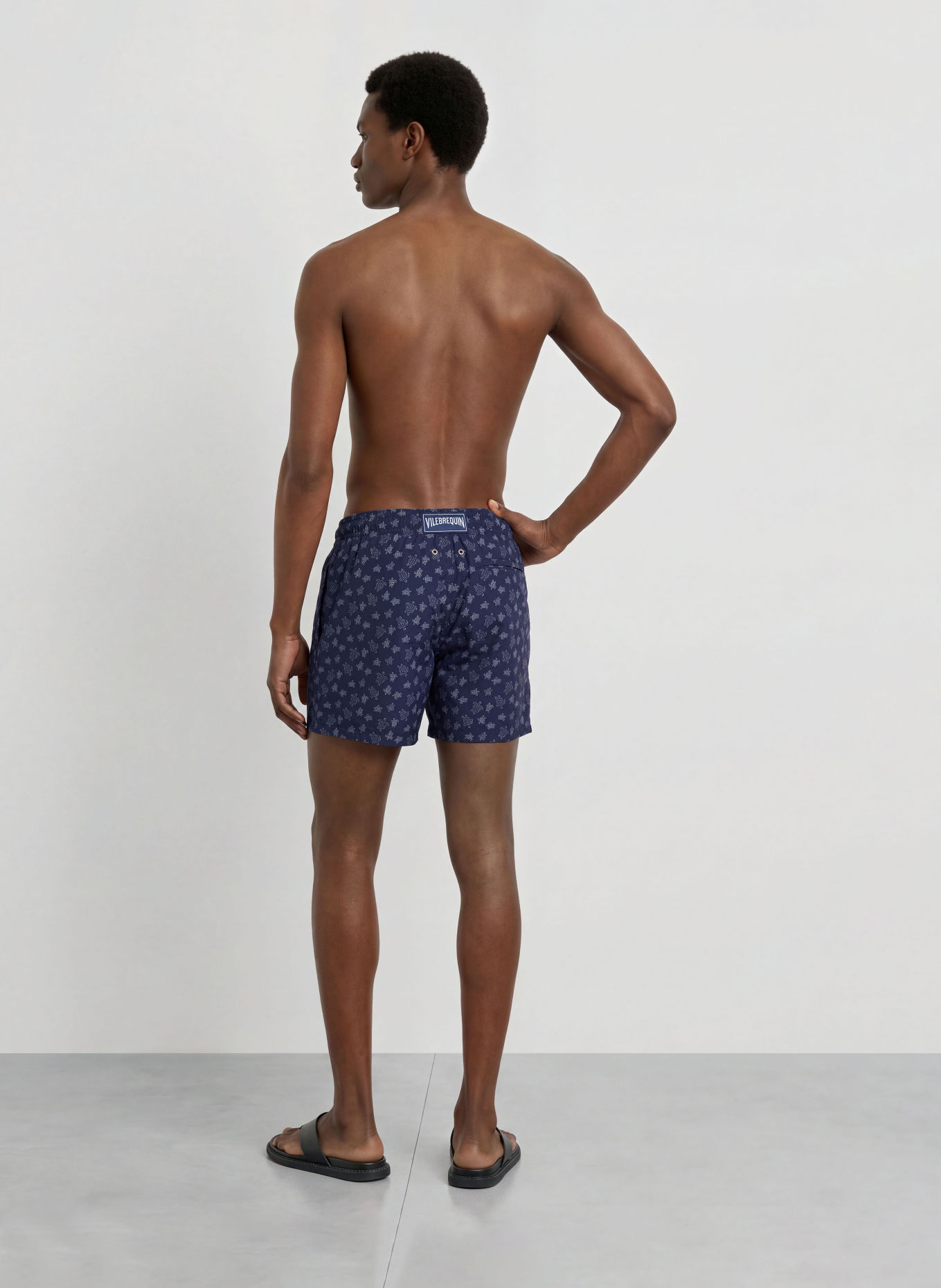 VILEBREQUIN Short de bain MOOPEA: BLEU FONCÉ / BLANC