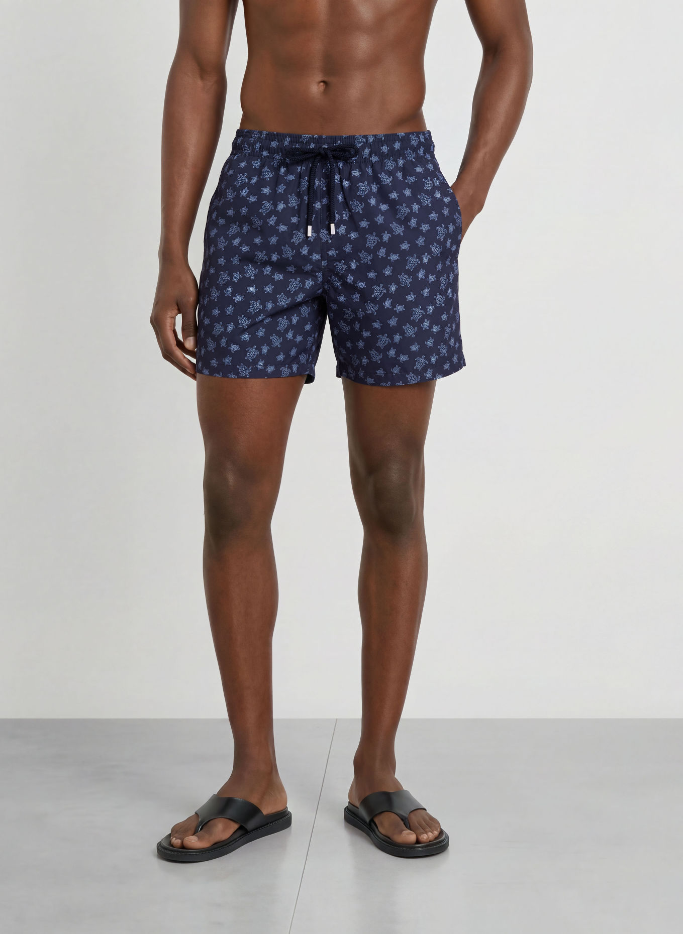 VILEBREQUIN Short de bain MOOPEA: BLEU FONCÉ / BLANC