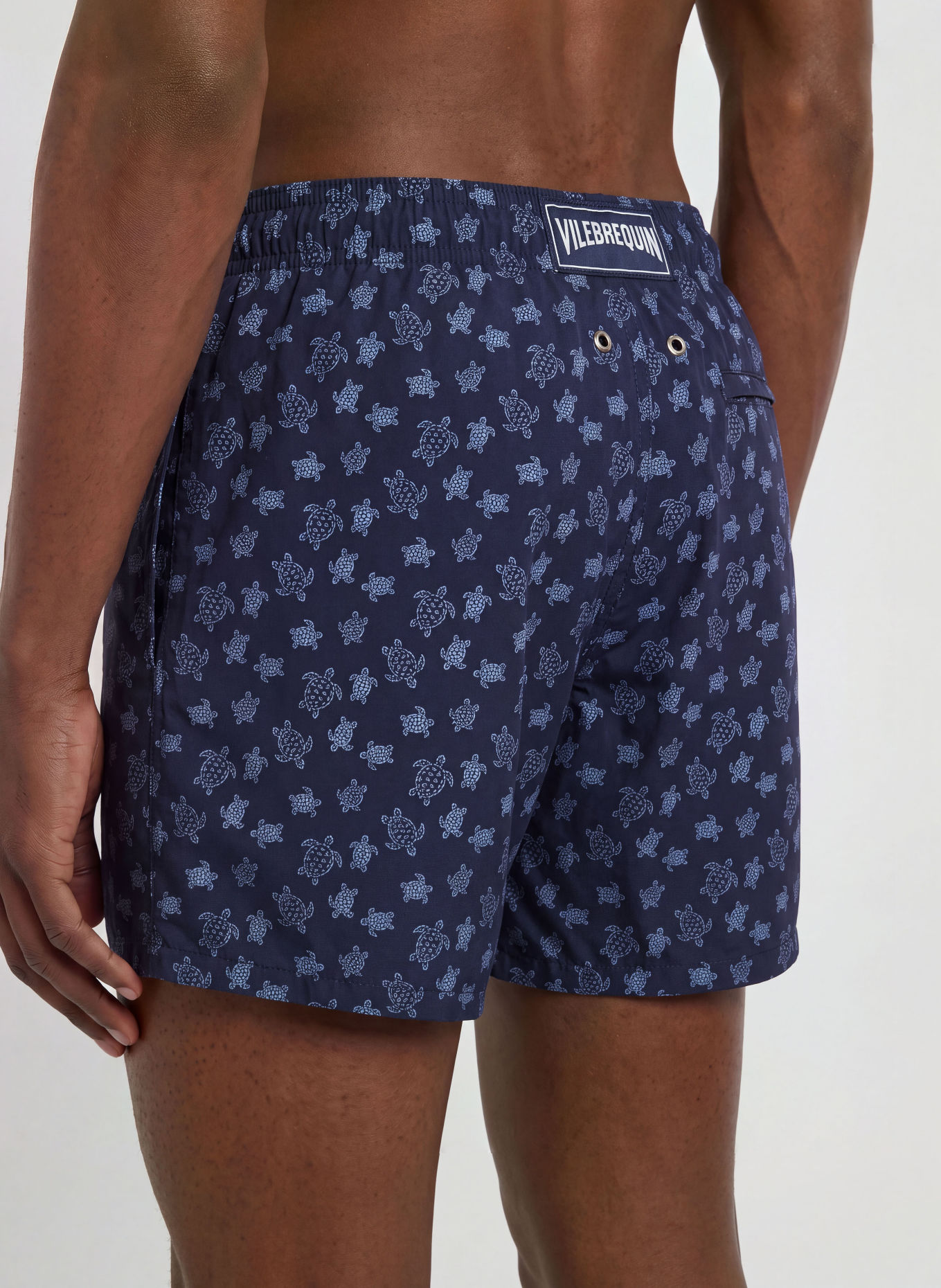 VILEBREQUIN Short de bain MOOPEA: BLEU FONCÉ / BLANC