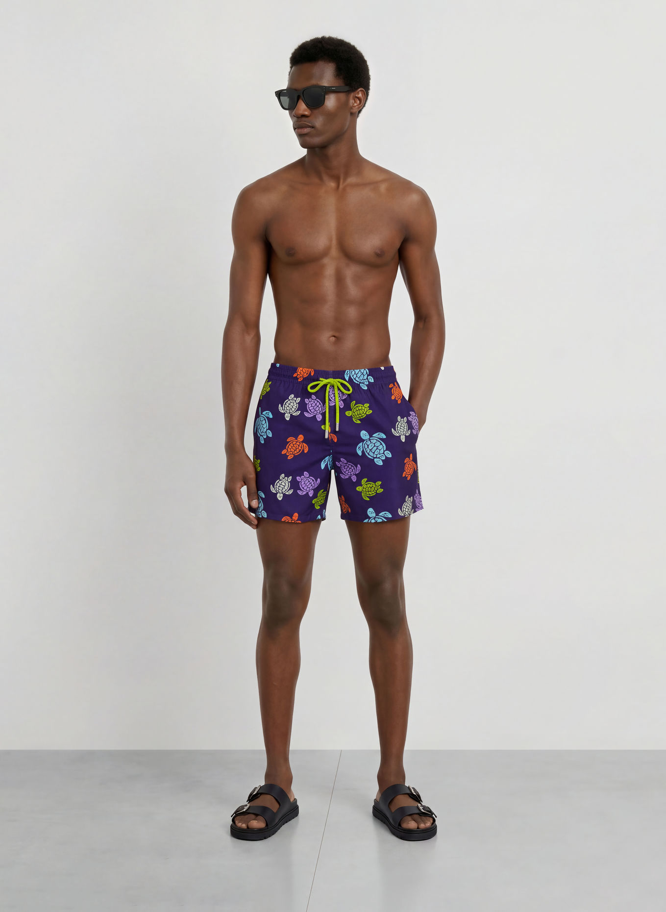 VILEBREQUIN Short de bain MAHINA: LILAS / LILAS CLAIR / ORANGE