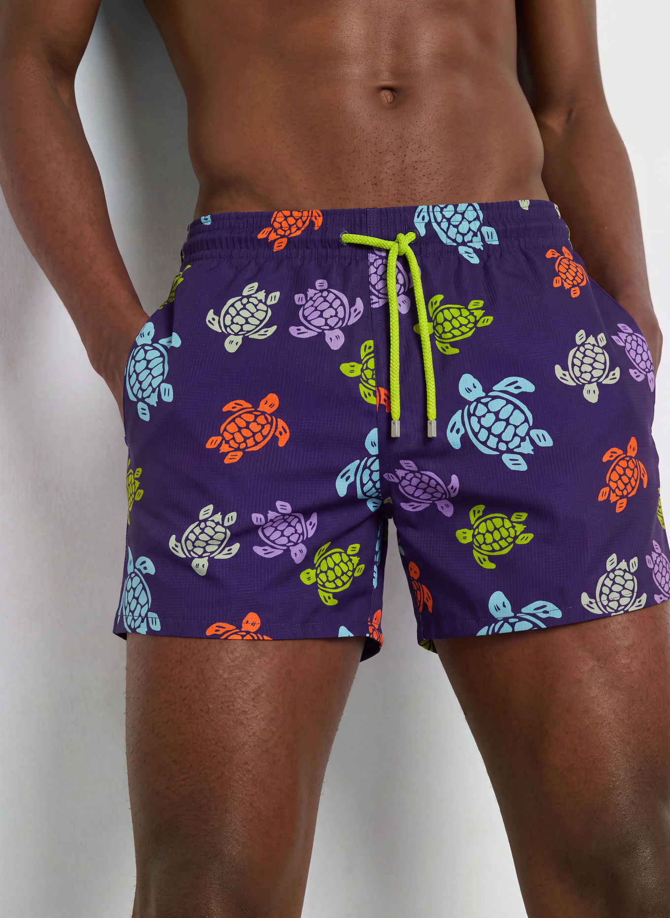 VILEBREQUIN Short de bain MAHINA: LILAS / LILAS CLAIR / ORANGE