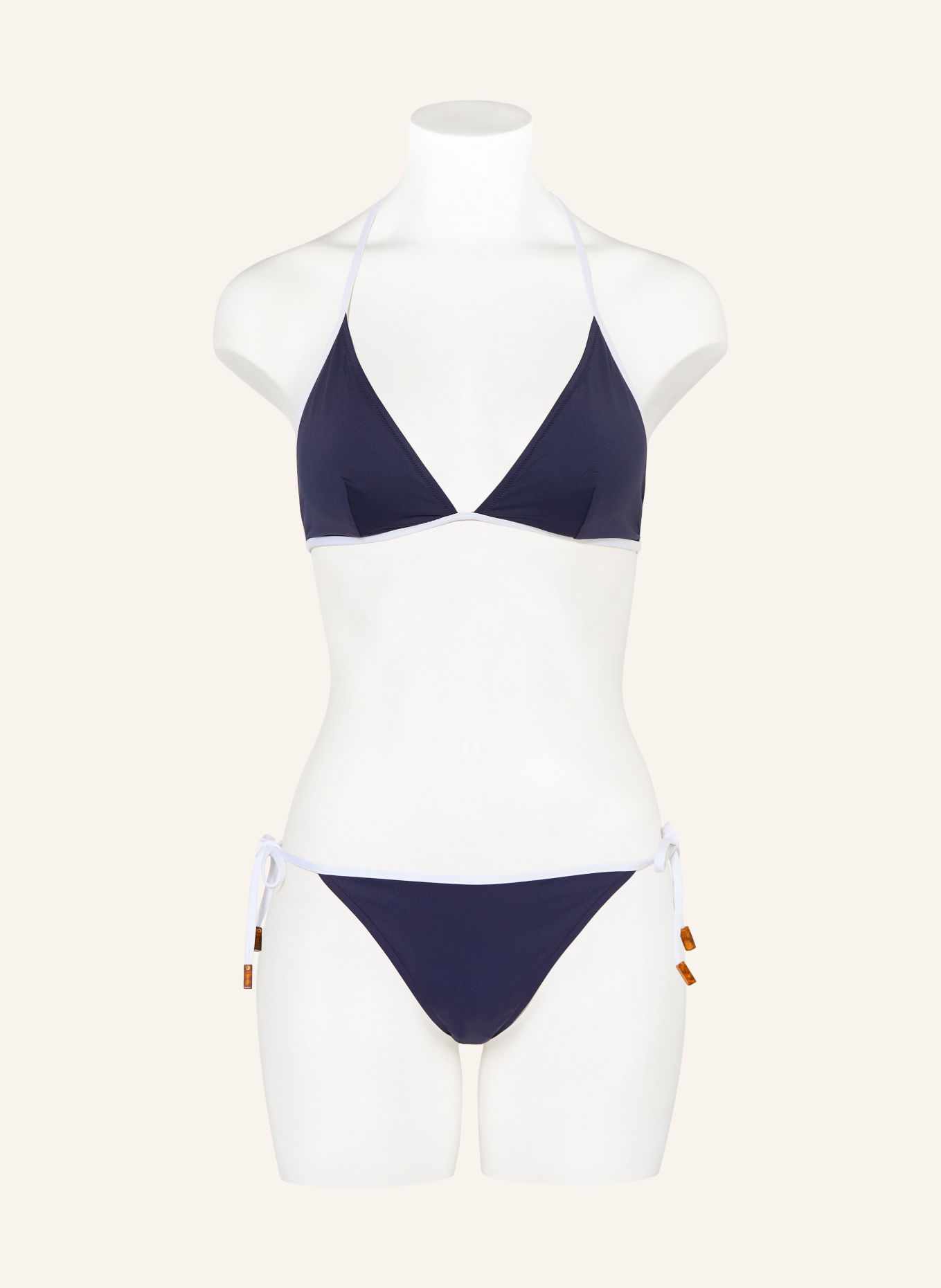 VILEBREQUIN FLORE Triangle bikini bottoms: DARK BLUE / WHITE