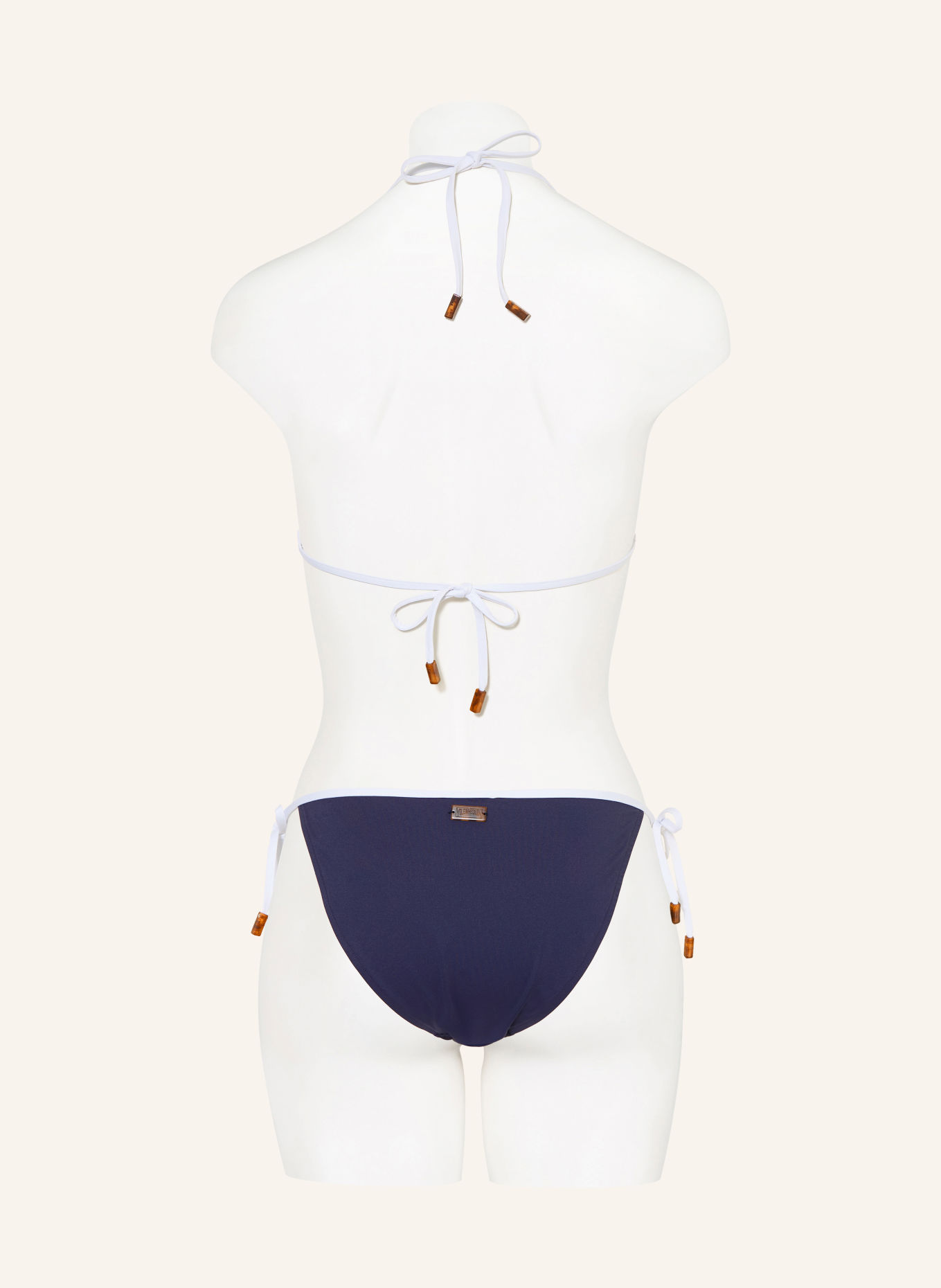 VILEBREQUIN FLORE Triangle bikini bottoms: DARK BLUE / WHITE