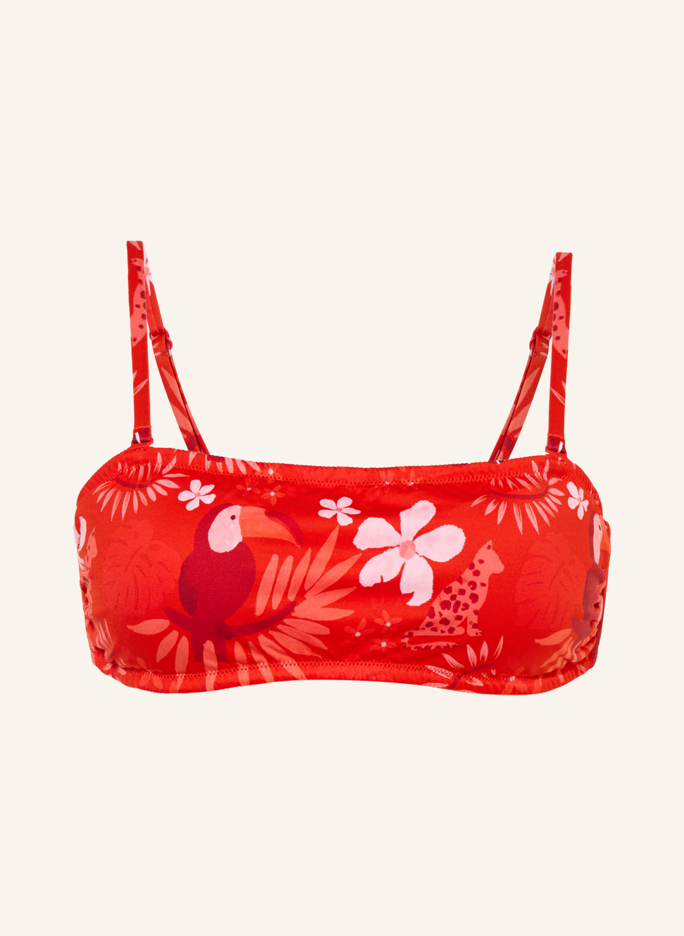 VILEBREQUIN Góra od bikini bandeau FOUDRE: CZERWONY / RÓŻOWY / CIEMNOCZERWONY