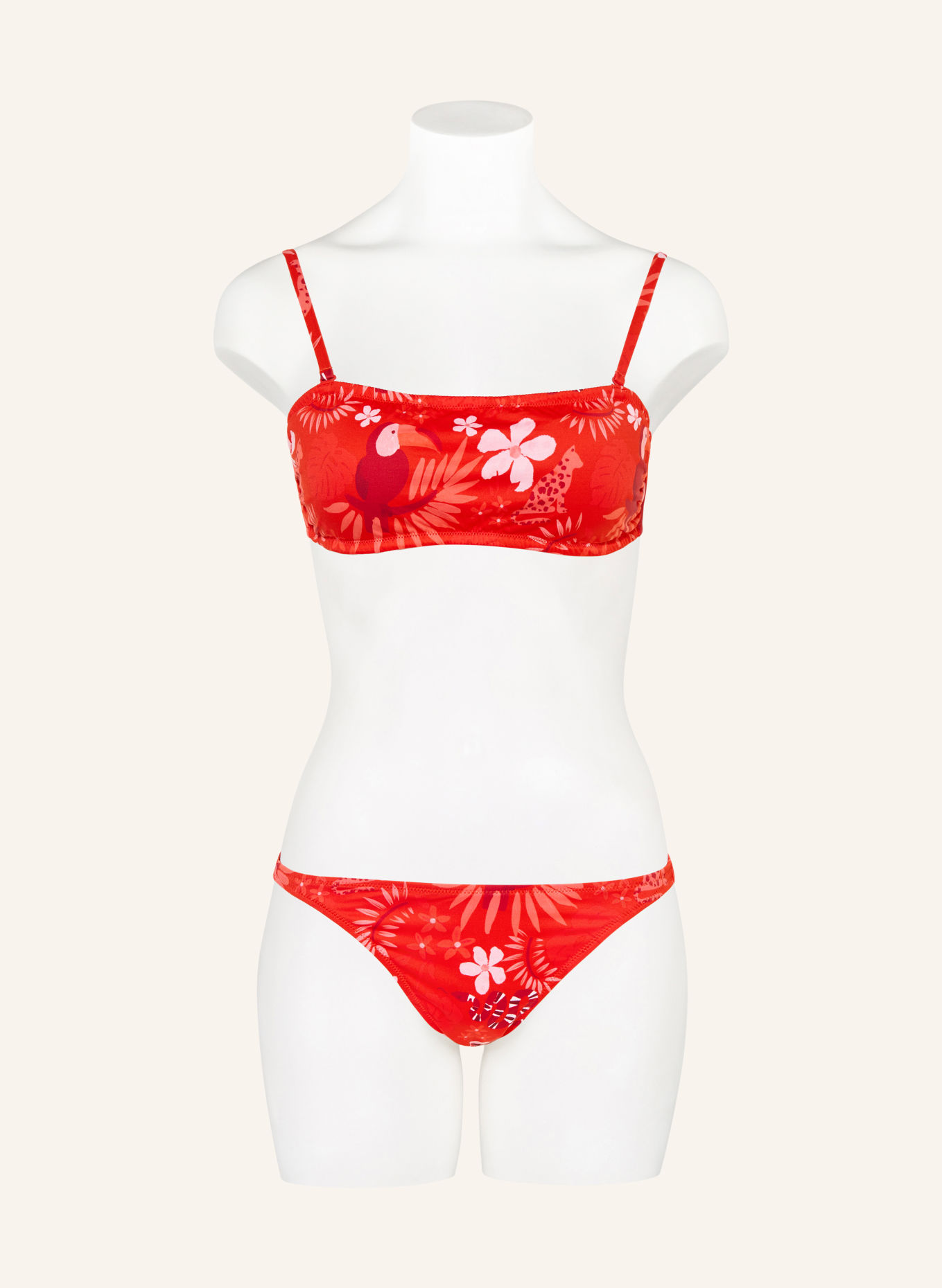 VILEBREQUIN Góra od bikini bandeau FOUDRE: CZERWONY / RÓŻOWY / CIEMNOCZERWONY