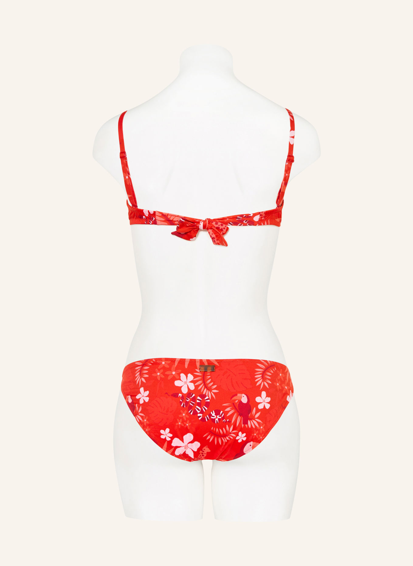 VILEBREQUIN Góra od bikini bandeau FOUDRE: CZERWONY / RÓŻOWY / CIEMNOCZERWONY