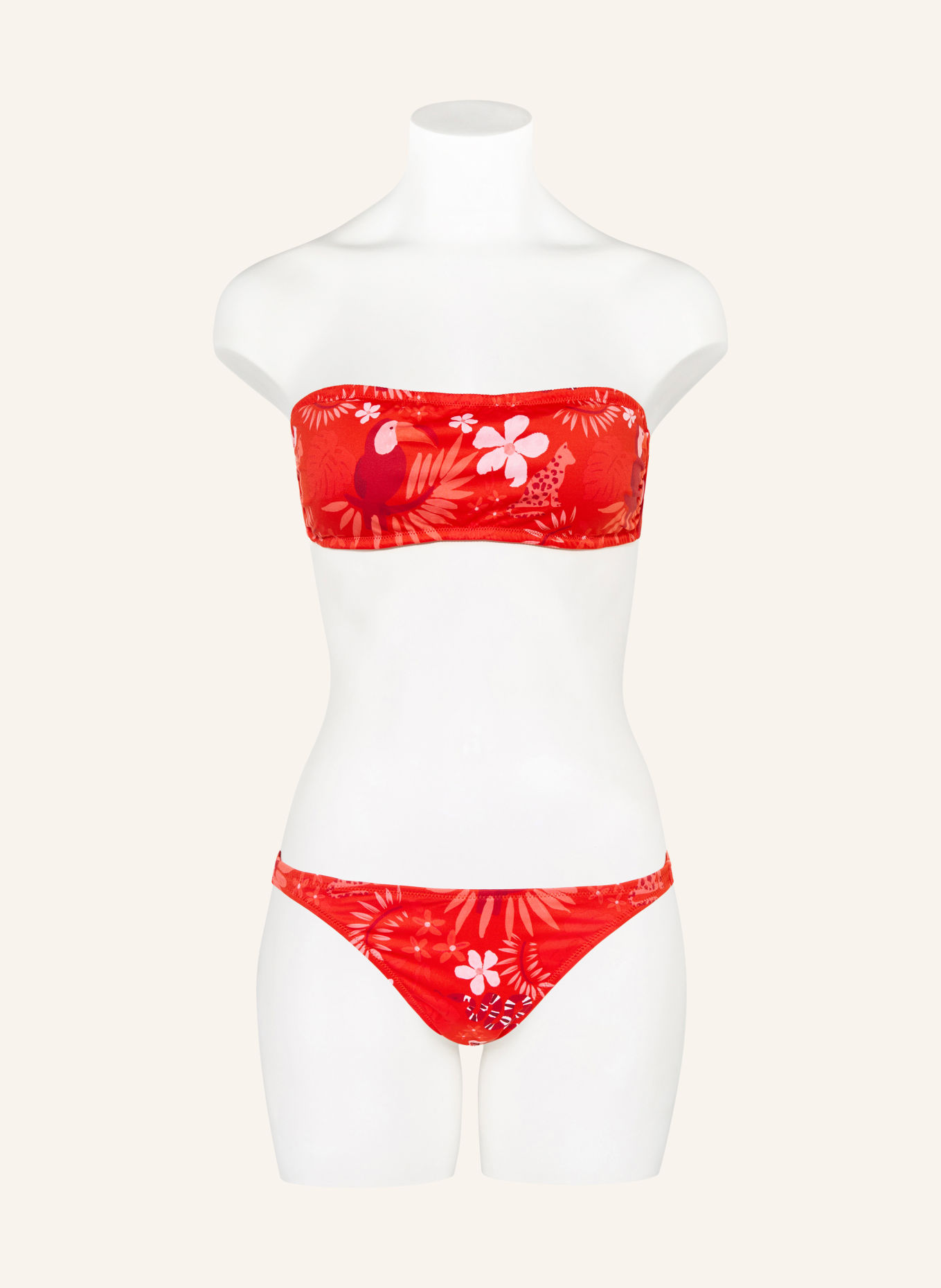 VILEBREQUIN Góra od bikini bandeau FOUDRE: CZERWONY / RÓŻOWY / CIEMNOCZERWONY