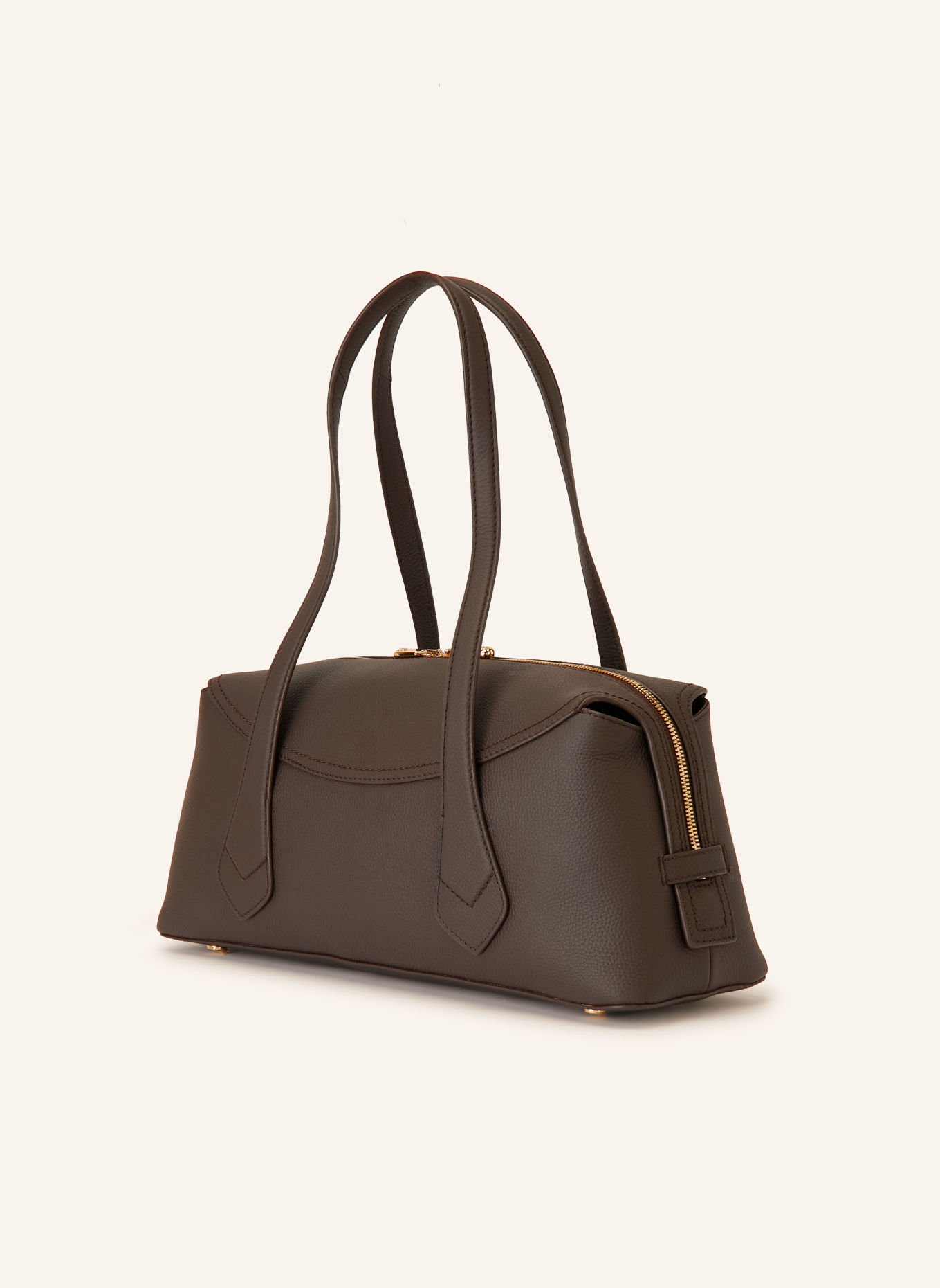 BOSS Schultertasche LENAH: DUNKELBRAUN / GOLD