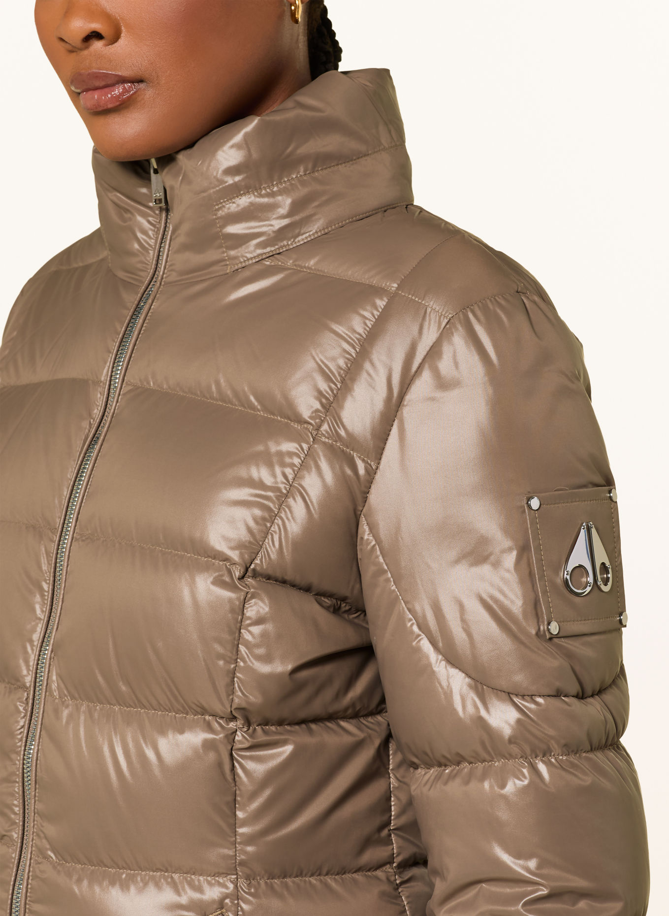 MOOSE KNUCKLES CELESTIA Down Jacket with Faux Fur and Detachable Hood: BEIGE