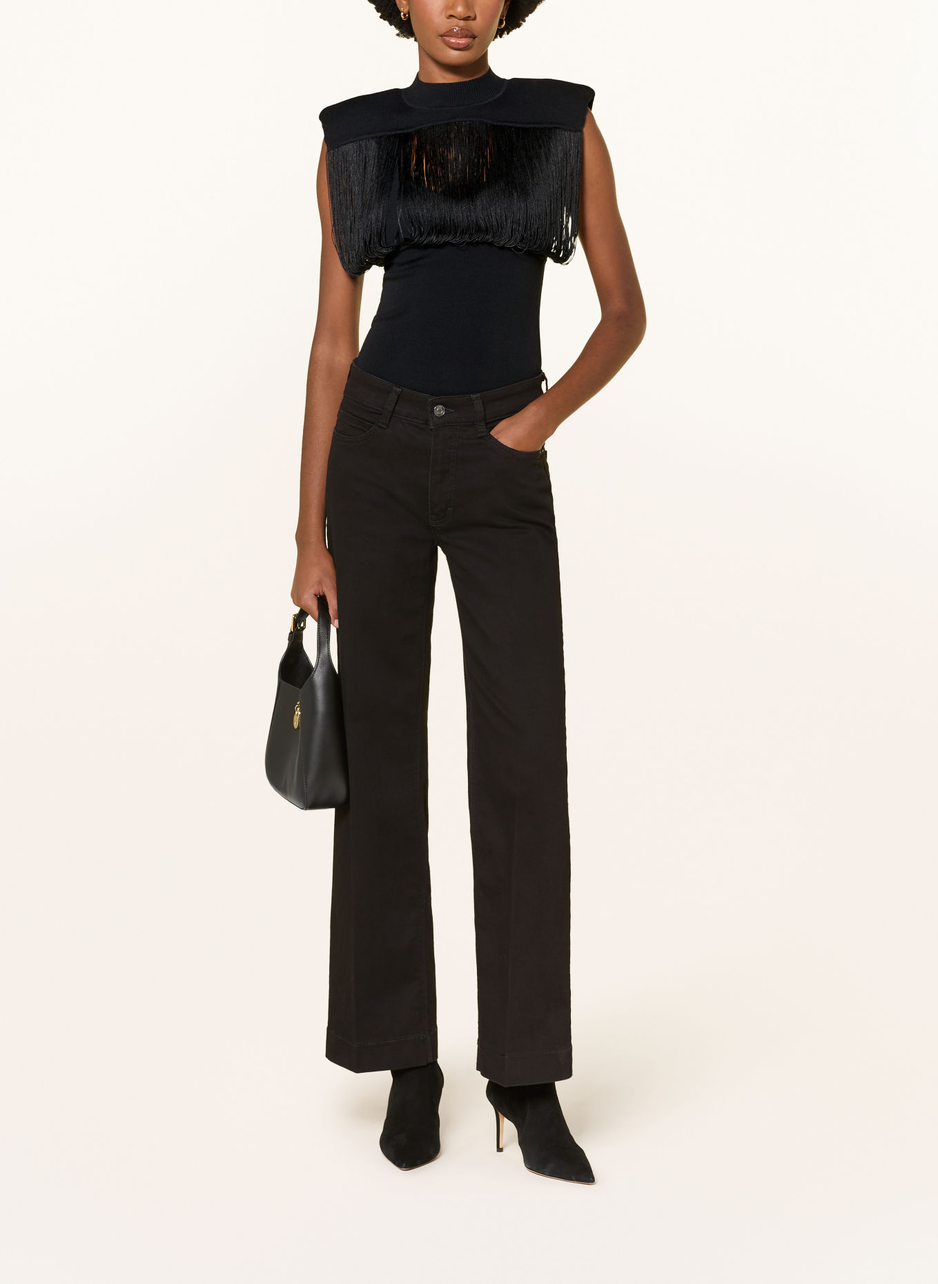 LIVY BRIDGE Knit Top: BLACK