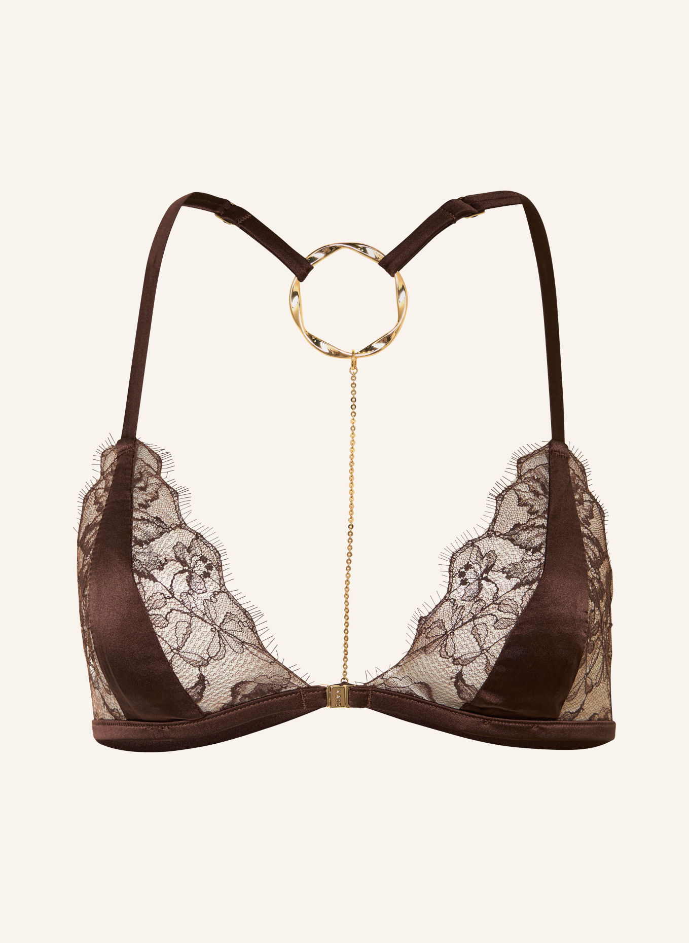 LIVY Soutien-gorge triangle DAHLIA STREET avec de la soie: MARRON FONCÉ