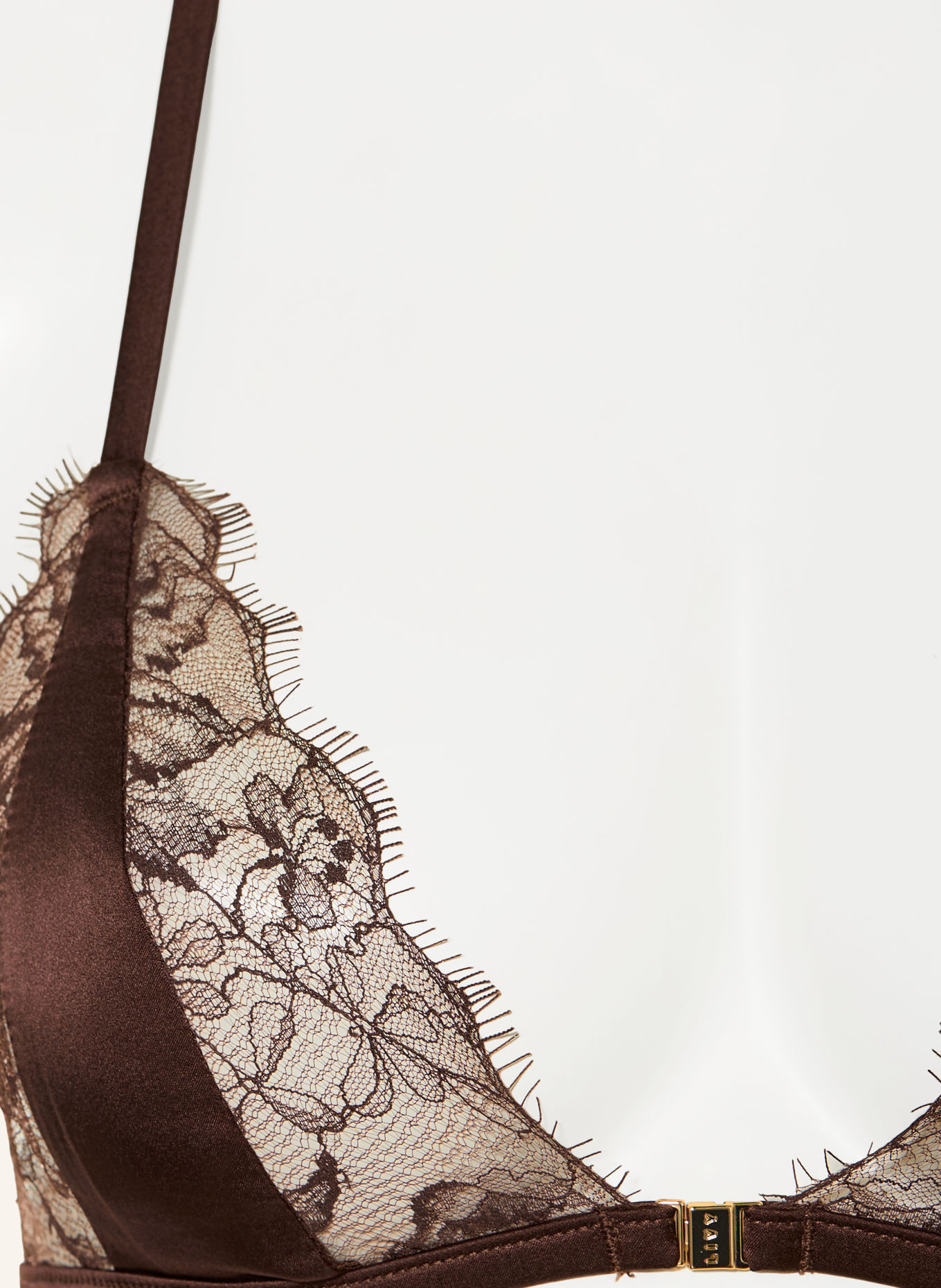 LIVY Soutien-gorge triangle DAHLIA STREET avec de la soie: MARRON FONCÉ