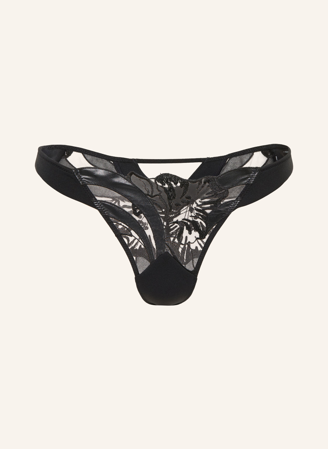 LIVY String BLOOM GARDEN aspect cuir: NOIR