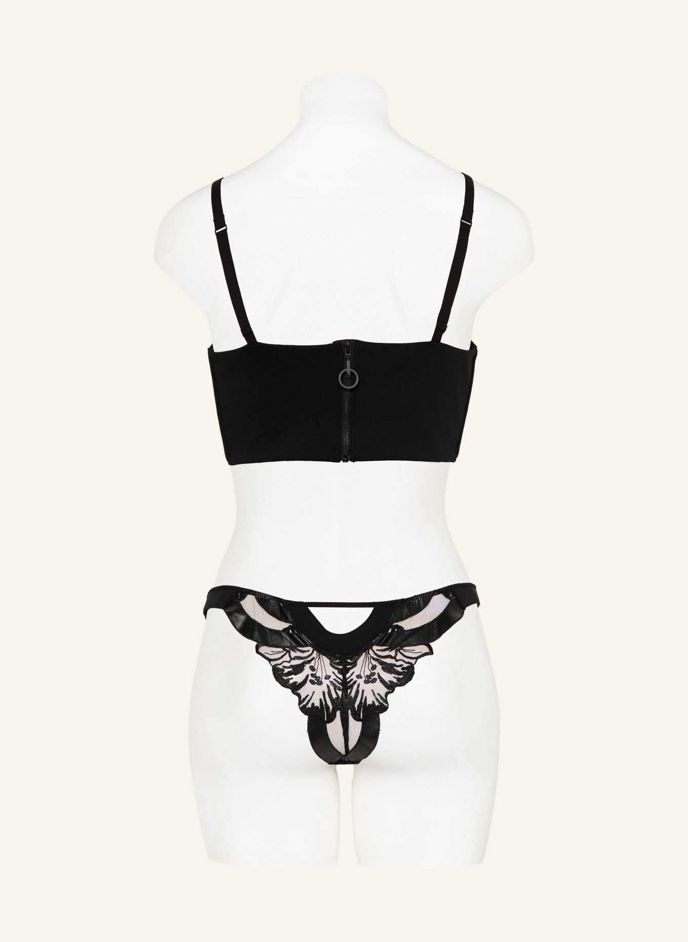 LIVY String BLOOM GARDEN aspect cuir: NOIR
