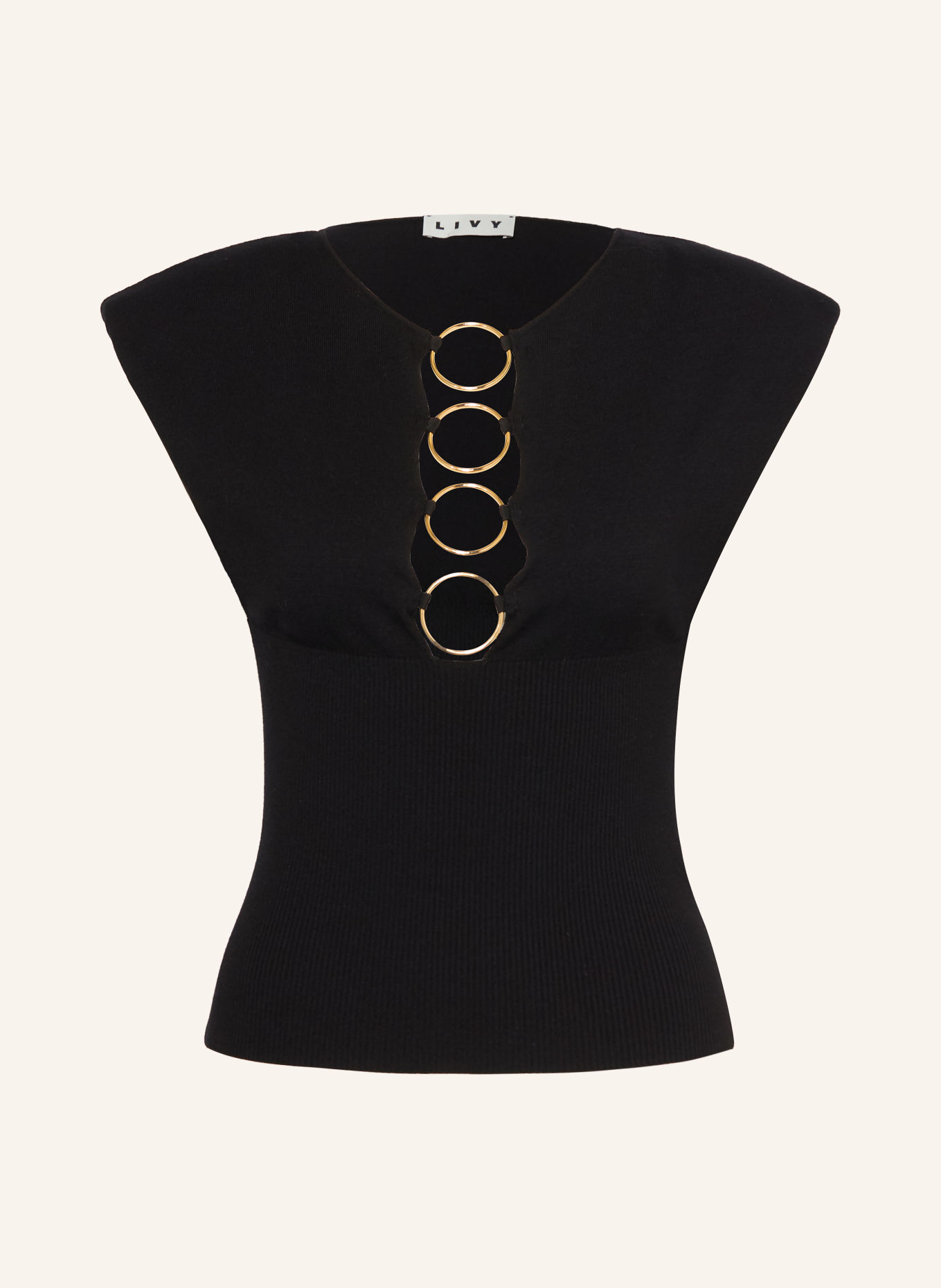 LIVY CYCLONE Knit Top: BLACK