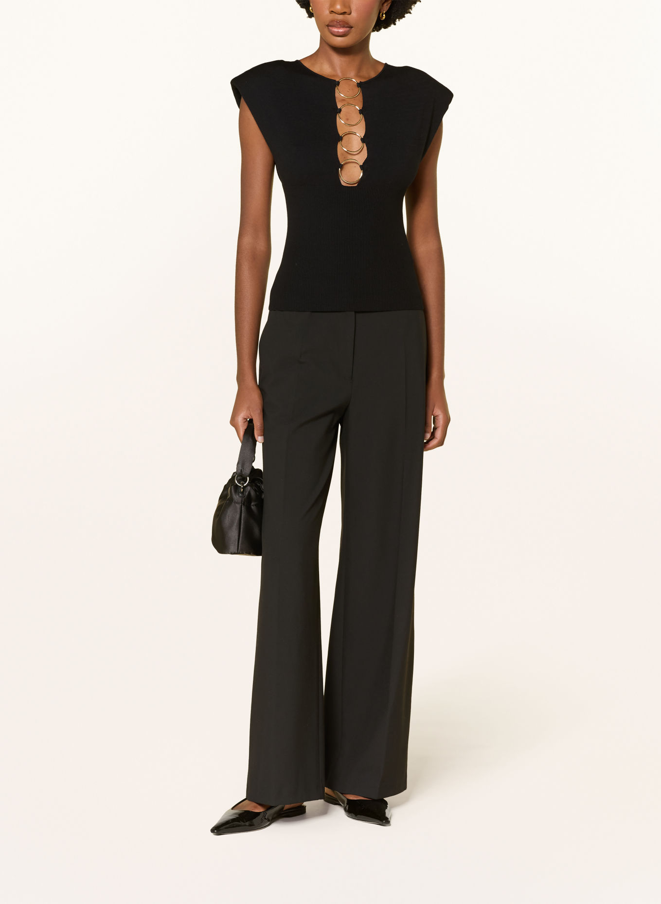 LIVY CYCLONE Knit Top: BLACK