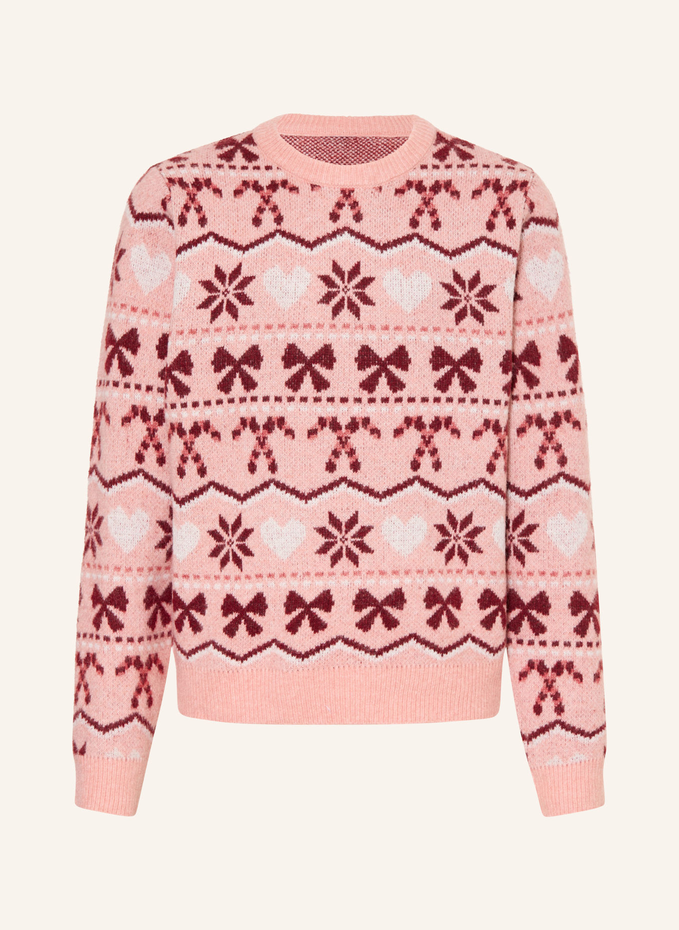 ONLY Sweater: ROSE / DARK RED / WHITE