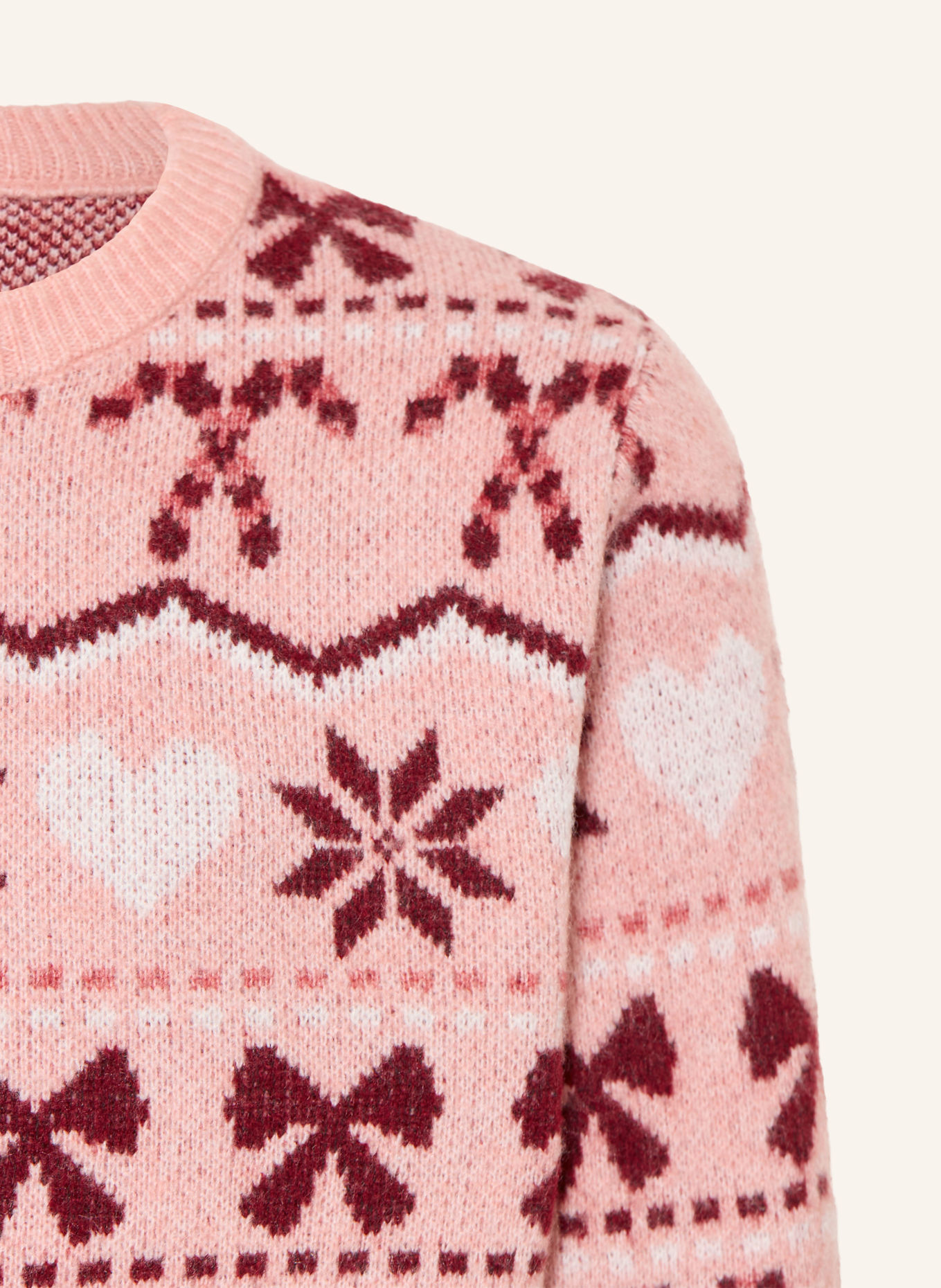 ONLY Sweater: ROSE / DARK RED / WHITE