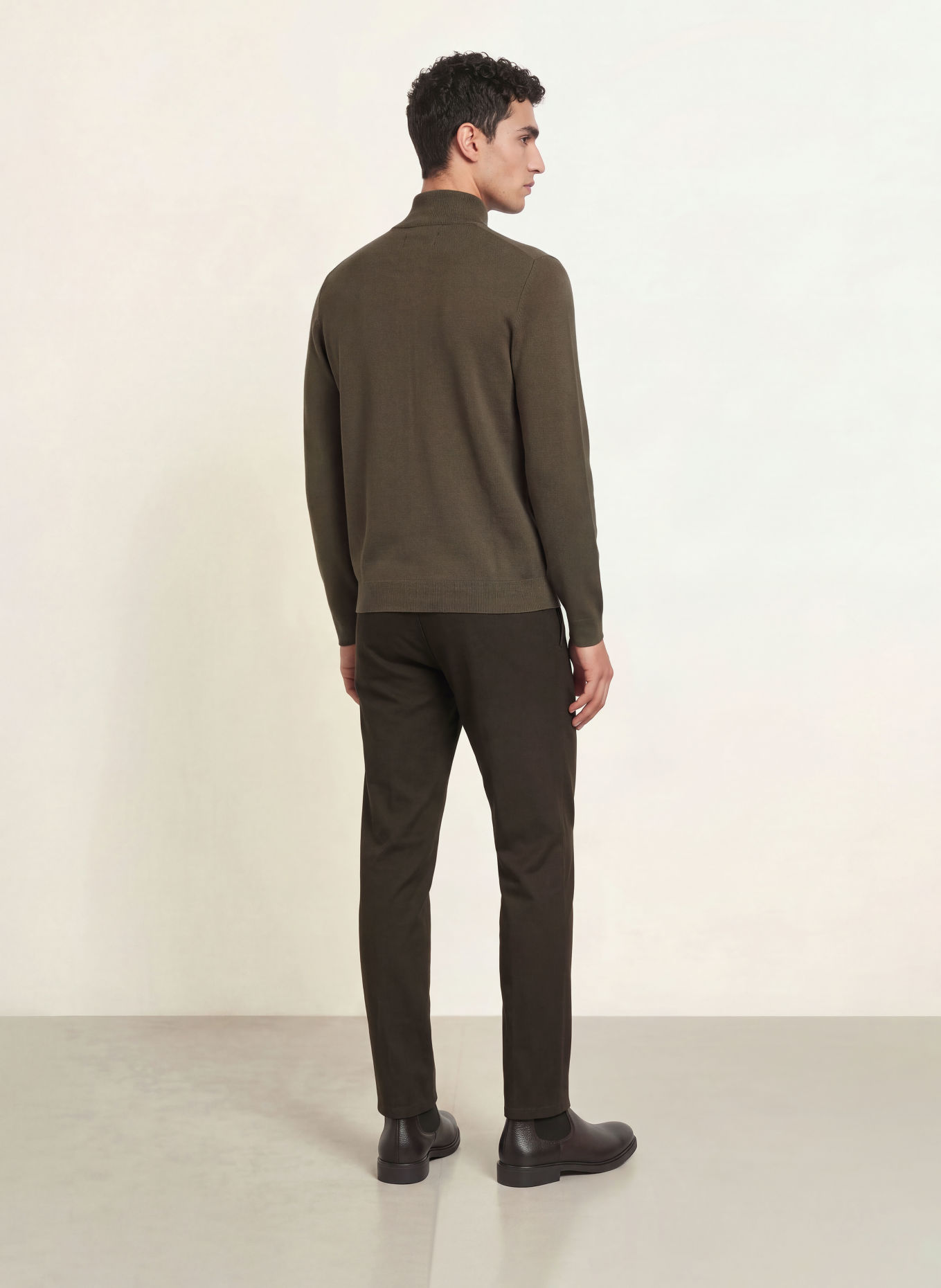 ALBERTO LOU Regular Fit Chinos: DARK BROWN