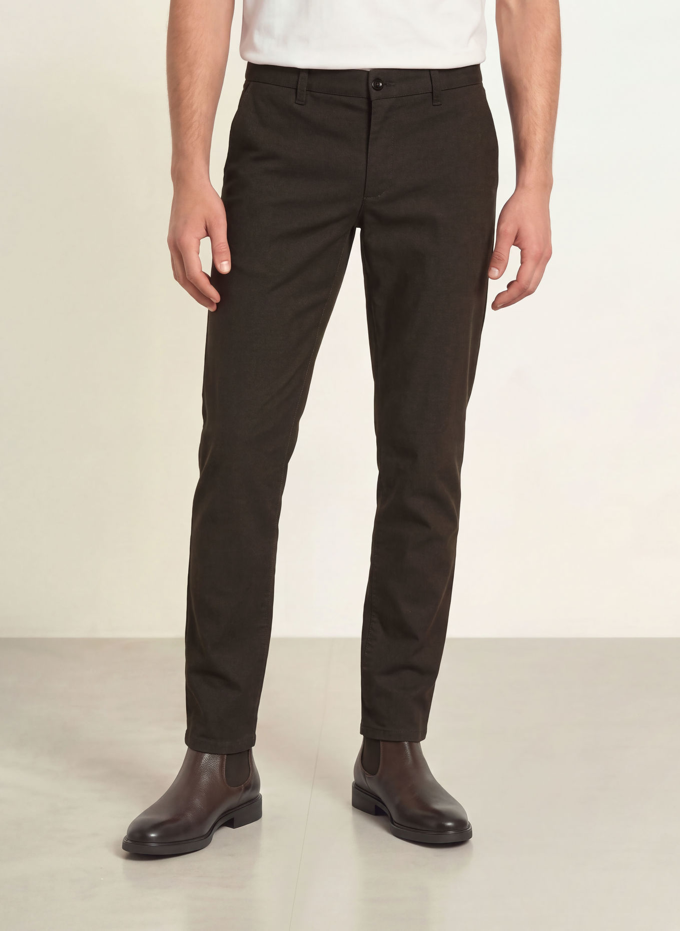 ALBERTO LOU Regular Fit Chinos: DARK BROWN