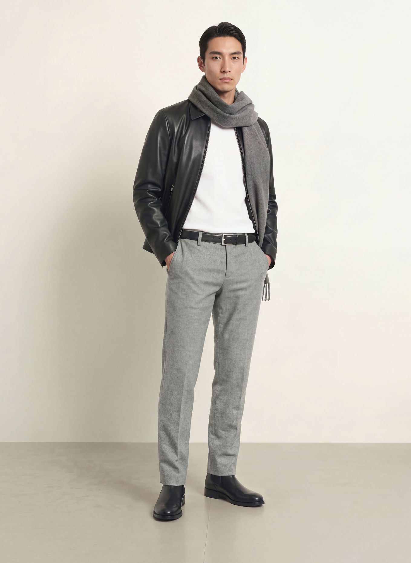 ALBERTO LOU Regular Fit Flannel Pants: LIGHT GRAY