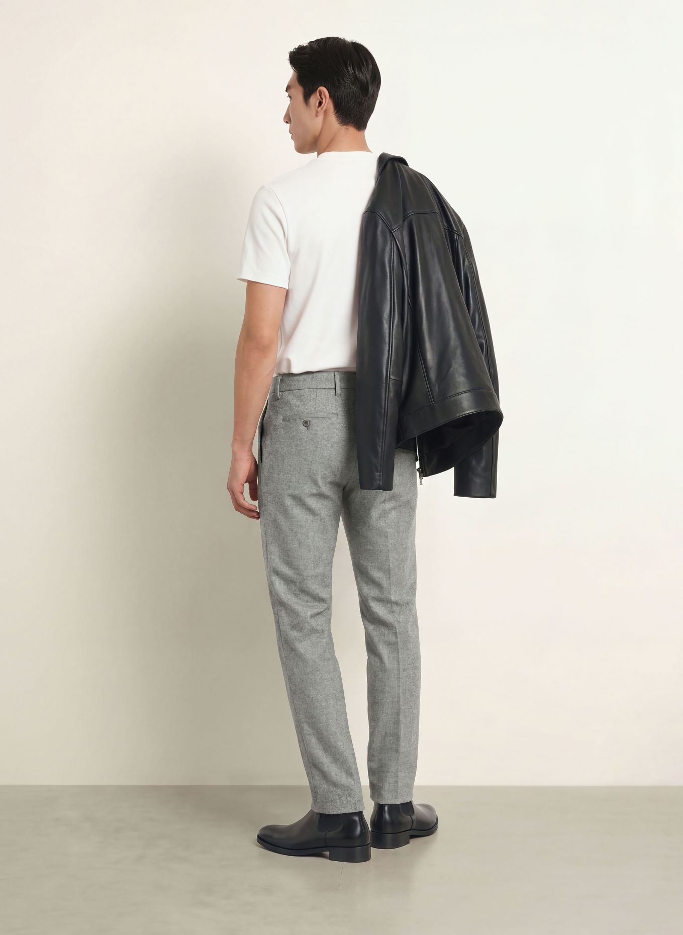 ALBERTO LOU Regular Fit Flannel Pants: LIGHT GRAY