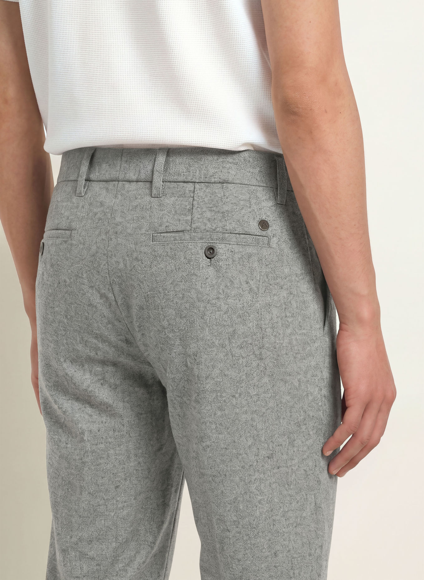 ALBERTO LOU Regular Fit Flannel Pants: LIGHT GRAY