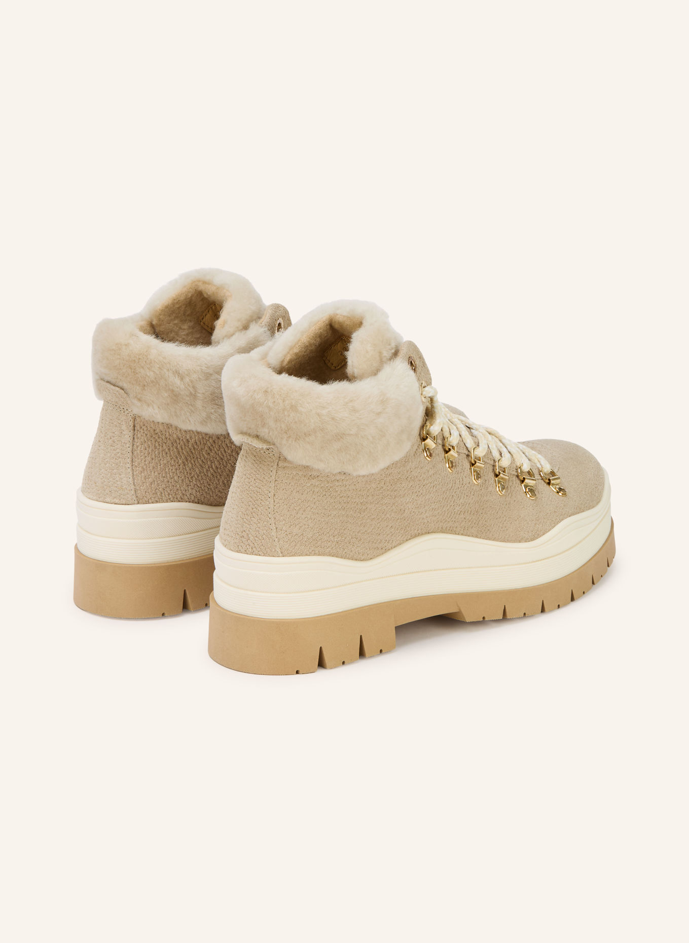 BOGNER Boots à lacets AROSA: BEIGE / BLANC
