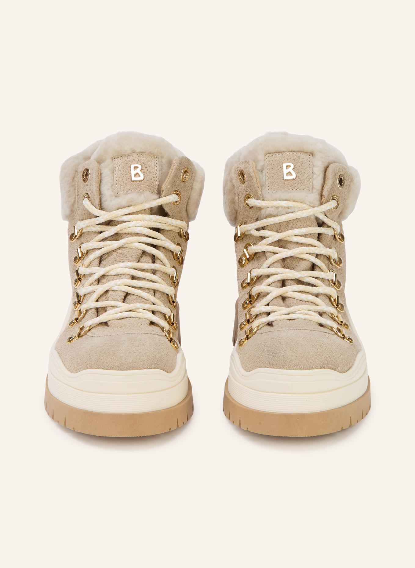 BOGNER Boots à lacets AROSA: BEIGE / BLANC
