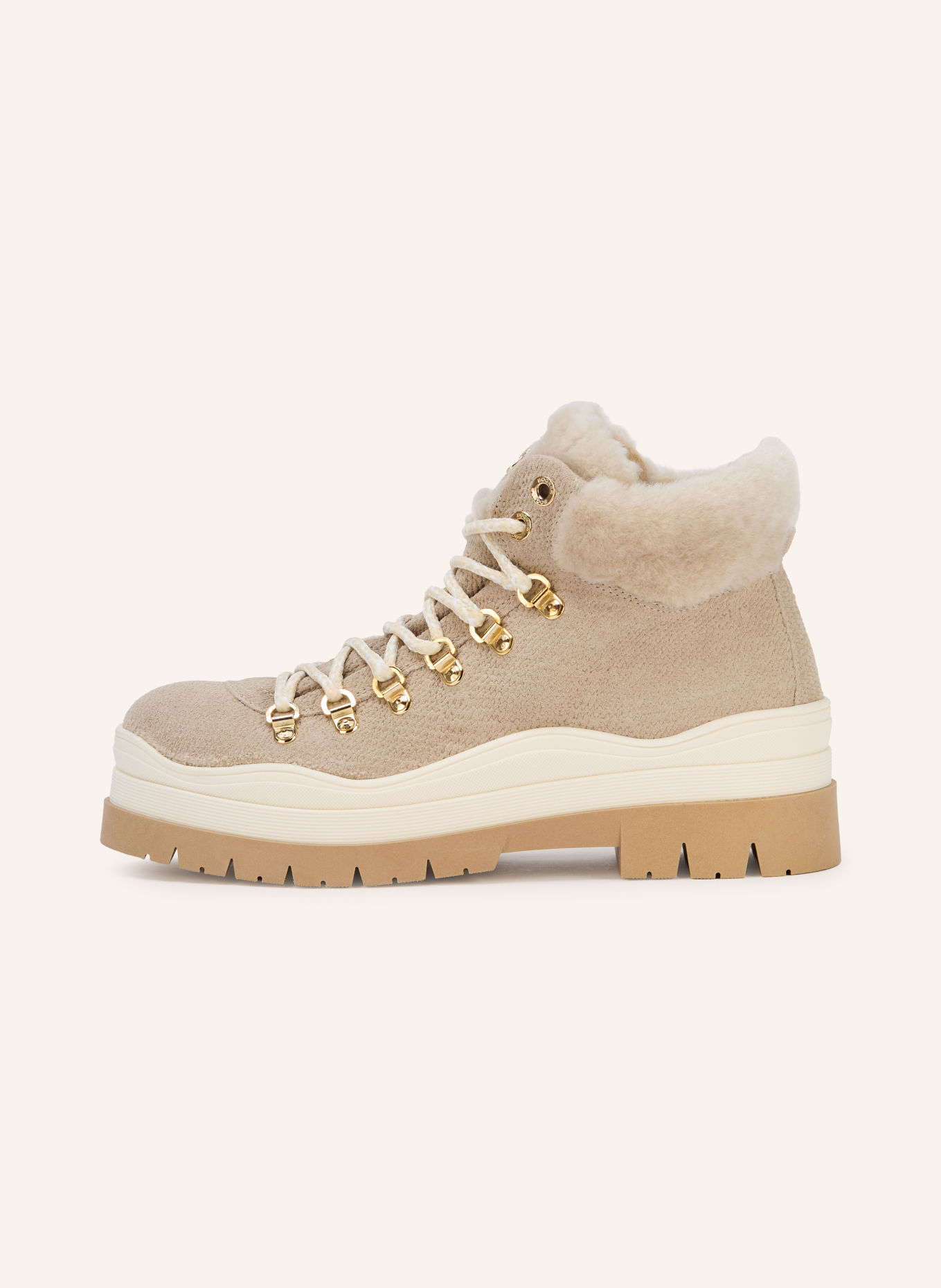 BOGNER Boots à lacets AROSA: BEIGE / BLANC